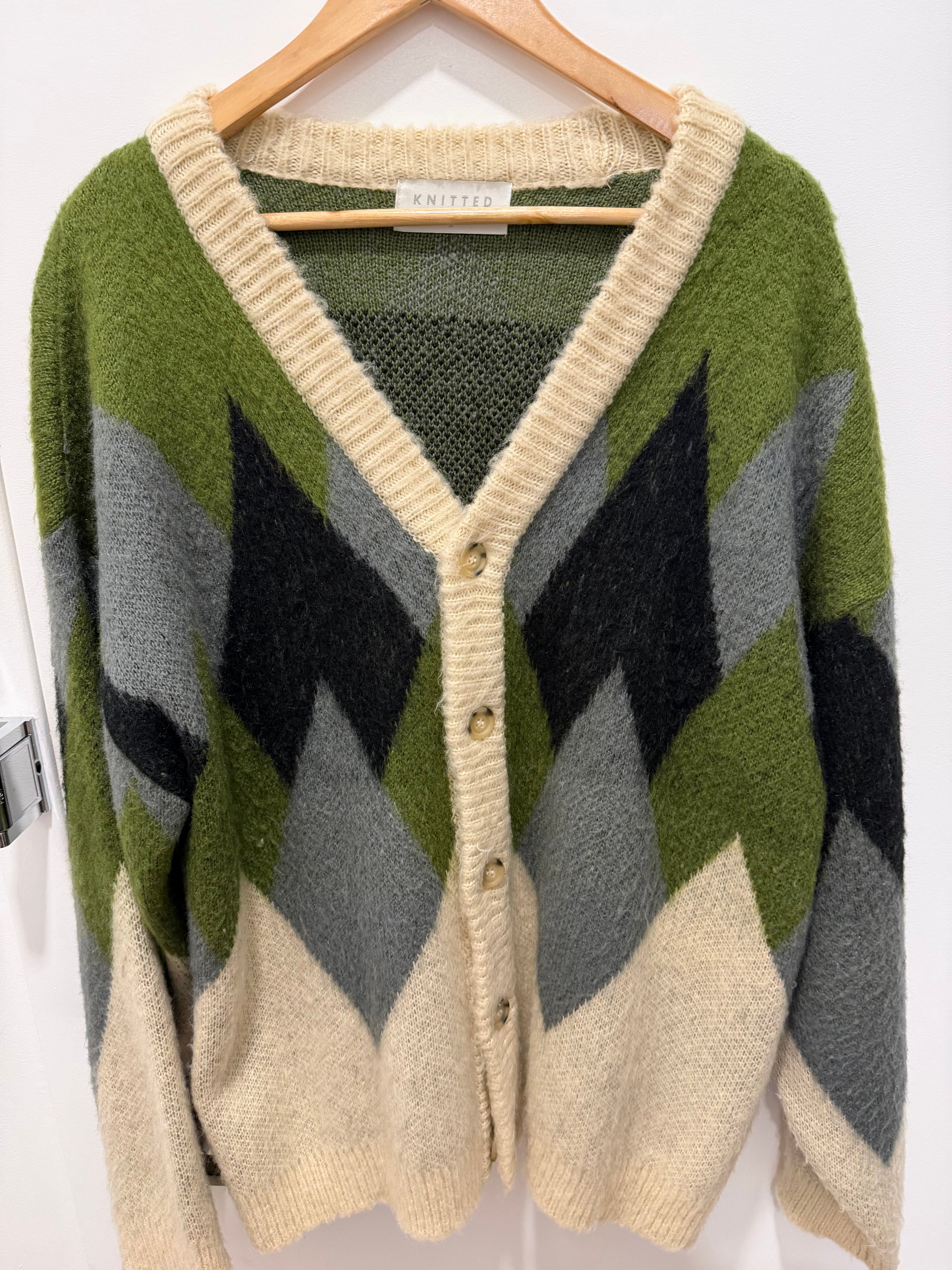 KNITTED Geometric Pattern Cardigan – Size M - photo 2