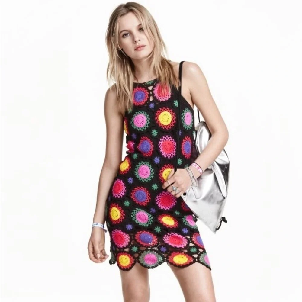 H&M Coachella Collection Open Crochet Knit Mini Dress - photo 2