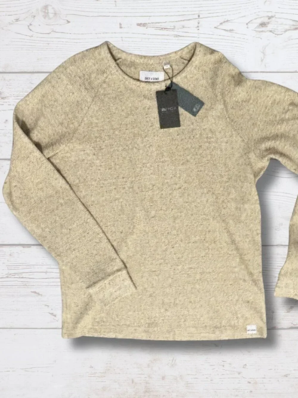 Only & Sons Oatmeal Long Sleeve Crew Neck Sweater – Large – NWT - photo 2