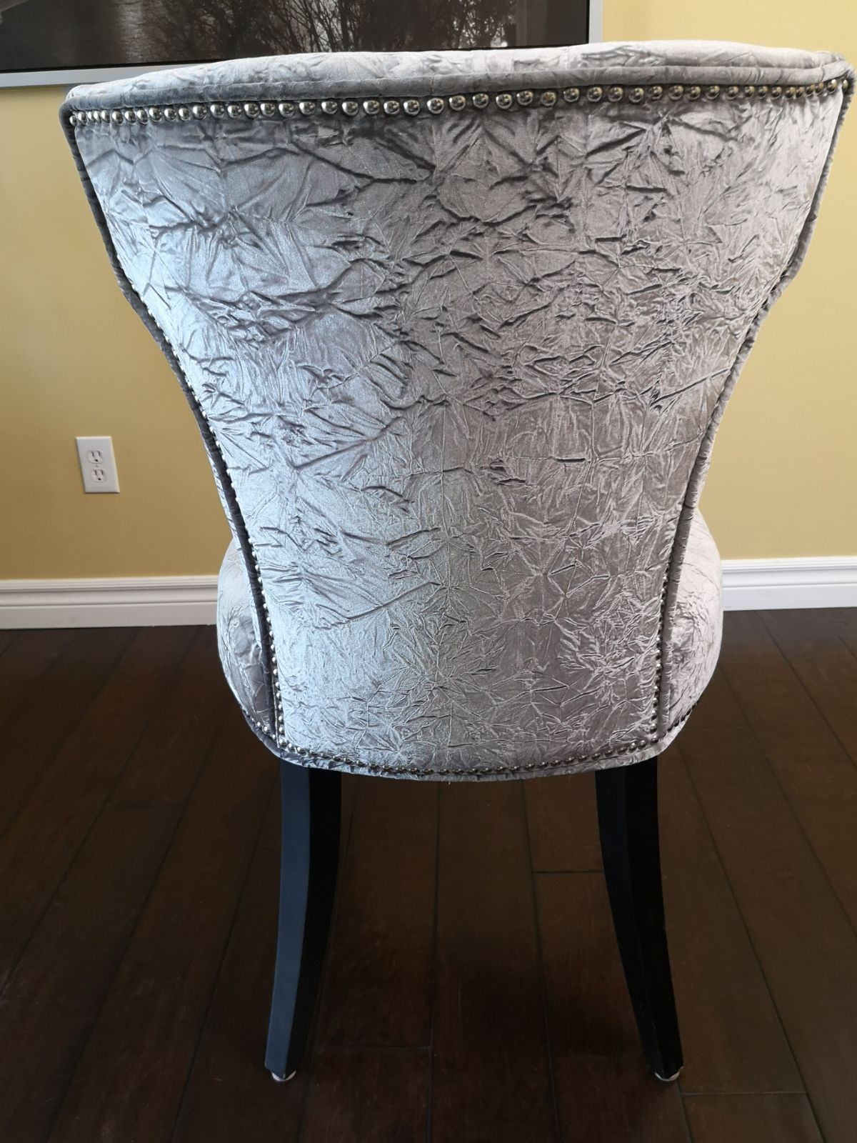 Luxurious Grey/Silver Velvet Dining/Accent Chairs used to stage - photo 4