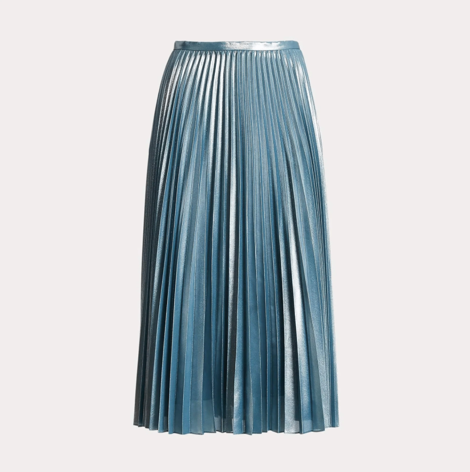 Lauren Ralph Lauren Pleaten Metallic Chiffon Skirt *BNWT* - photo 2