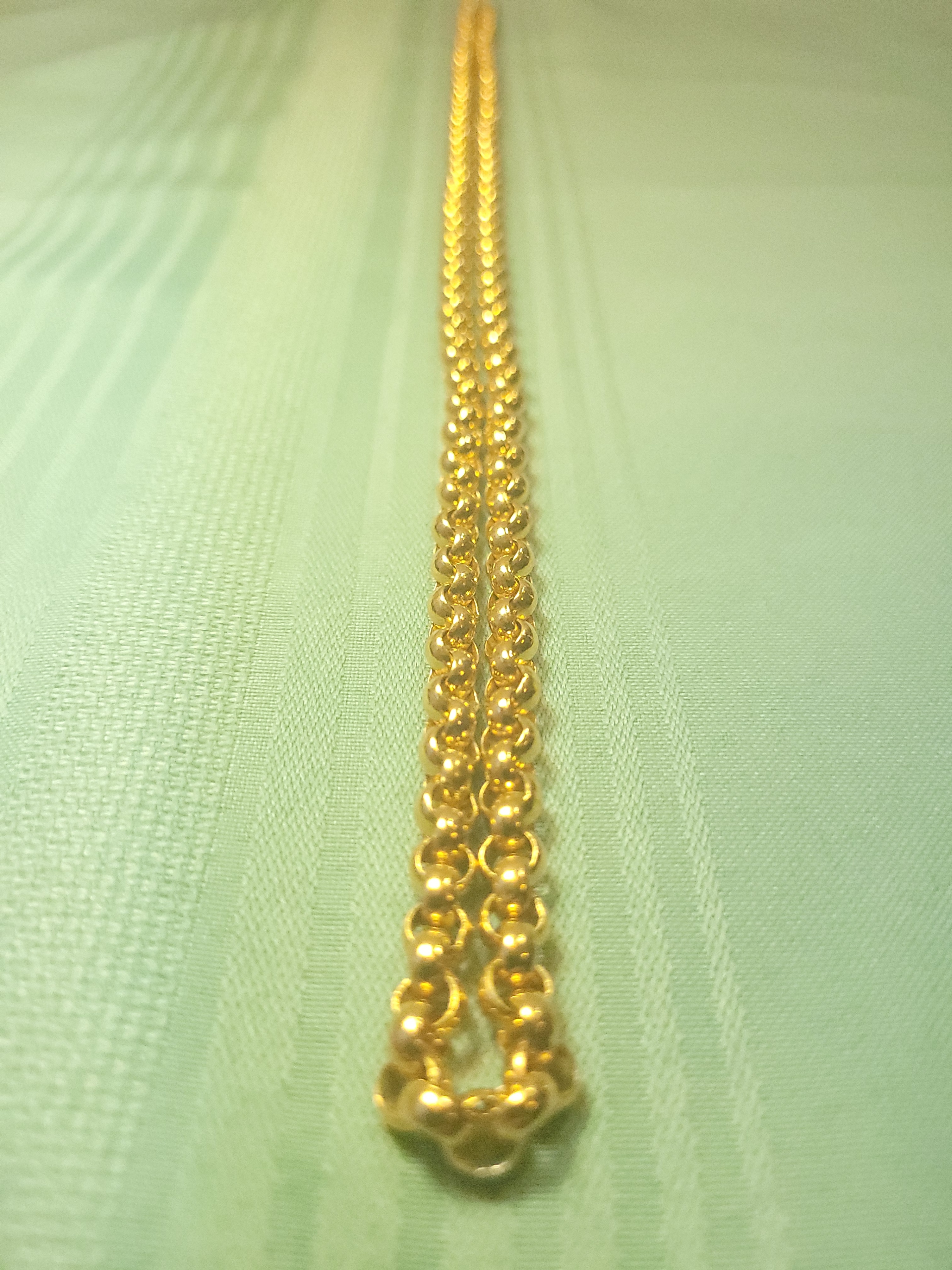 1980s Heavy Gold Tone Rolo Link Chain Necklace 29.5" Long - photo 4