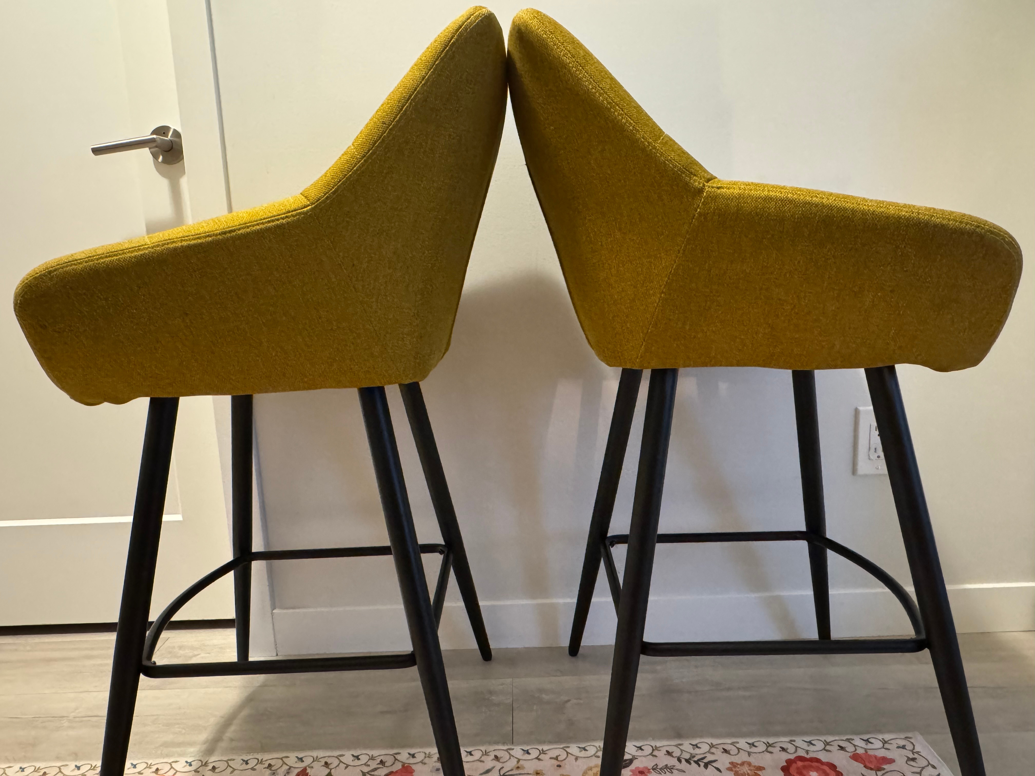 Structube CAMILA counter stool (yellow) set of 2 - photo 5