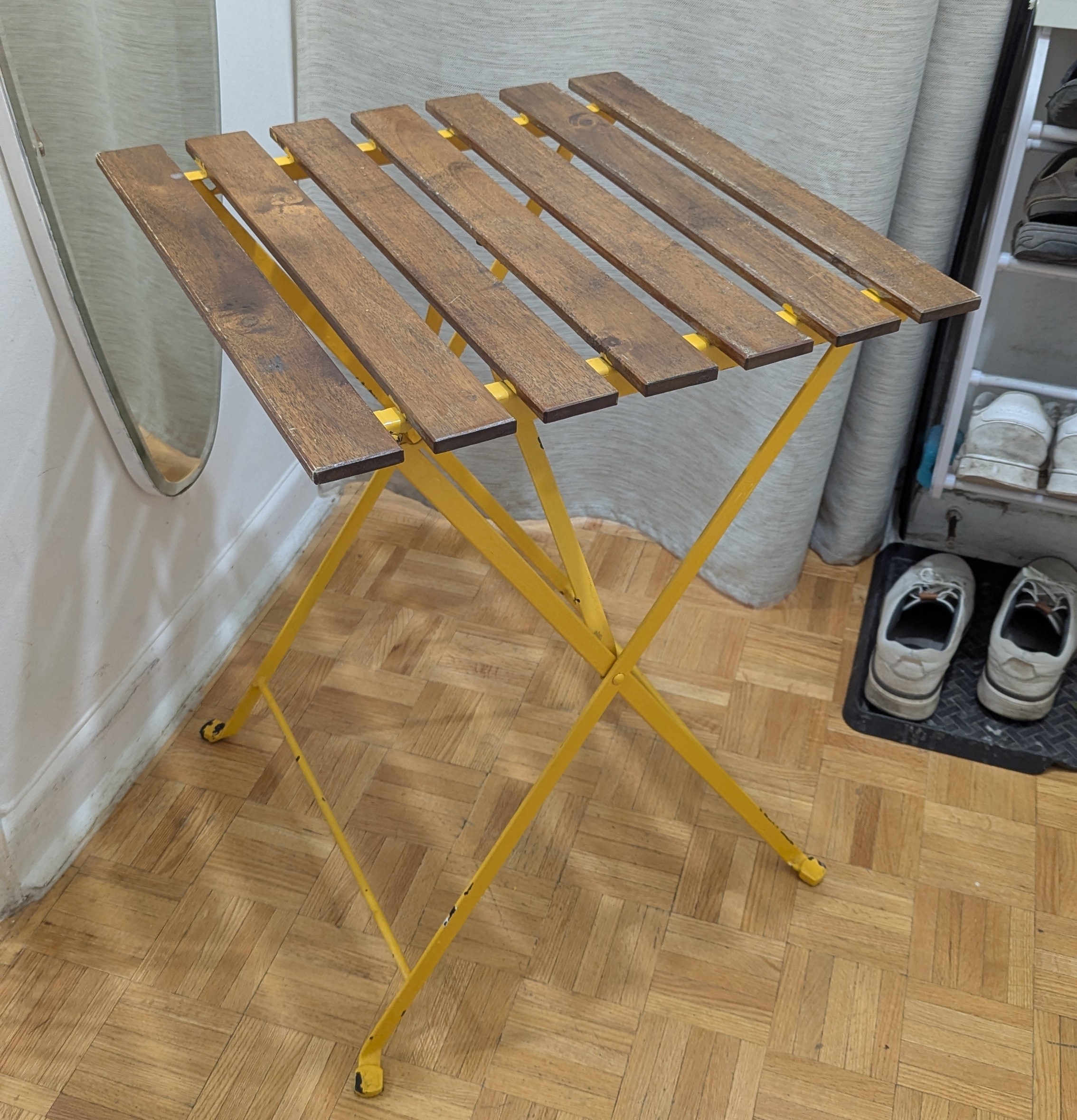 Portable Table, Folding Bamboo Wood Outdoor Patio Balcony