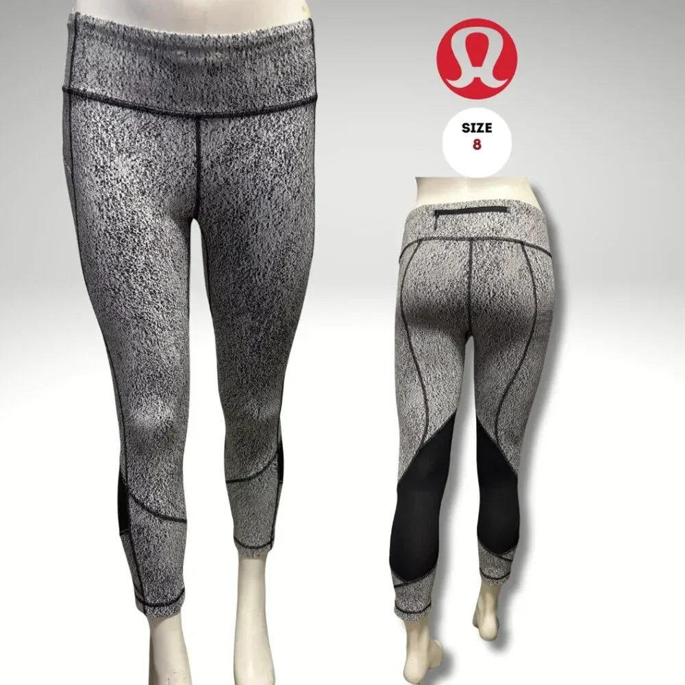 Lululemon Capri Leggings – Size 8 – Black/White Speckled - photo 5