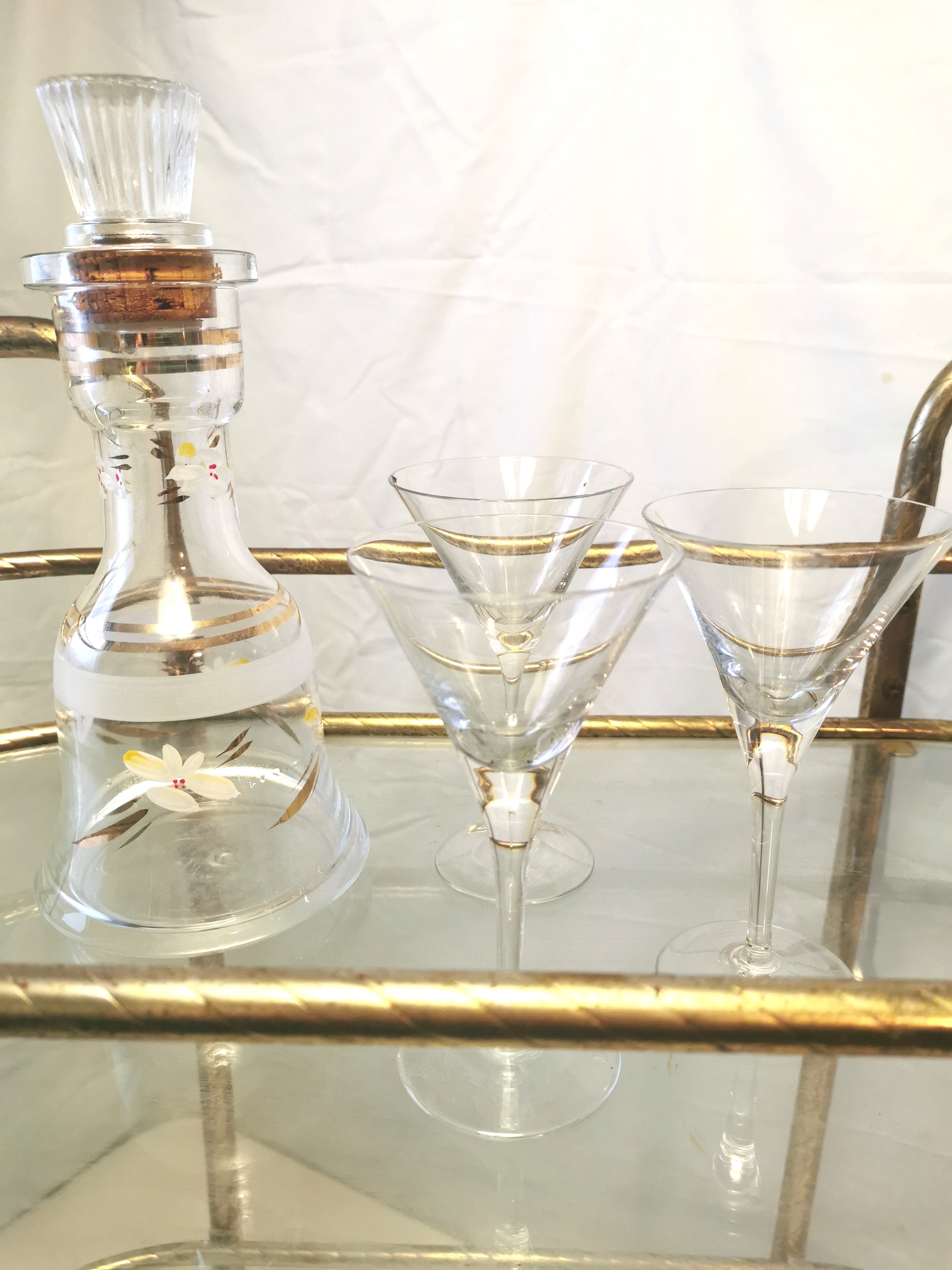 1970s Hollywood Regency Brass Oval Bar Cart  36" Length - photo 3