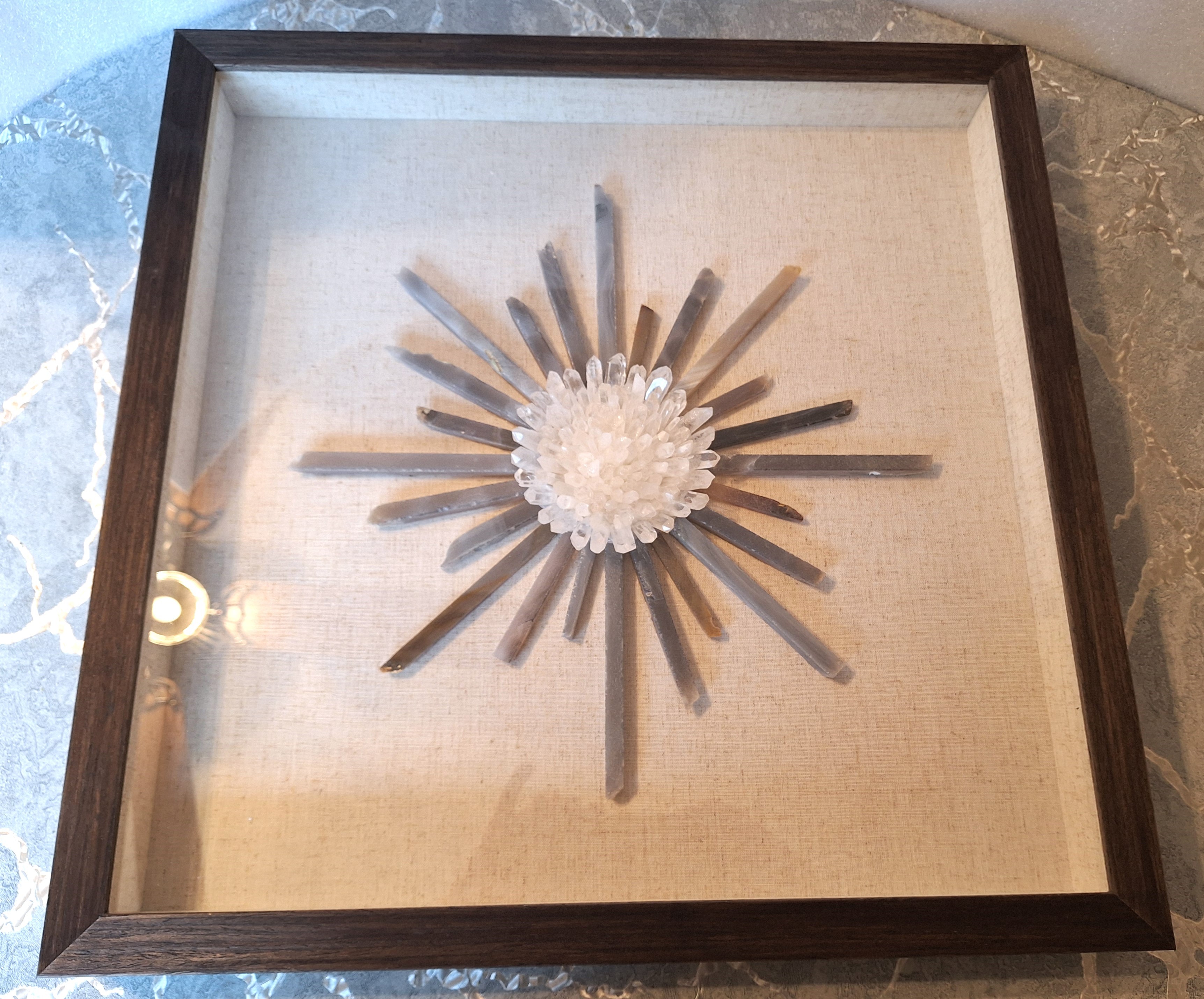 Framed Crystal Sunburst Wall Art