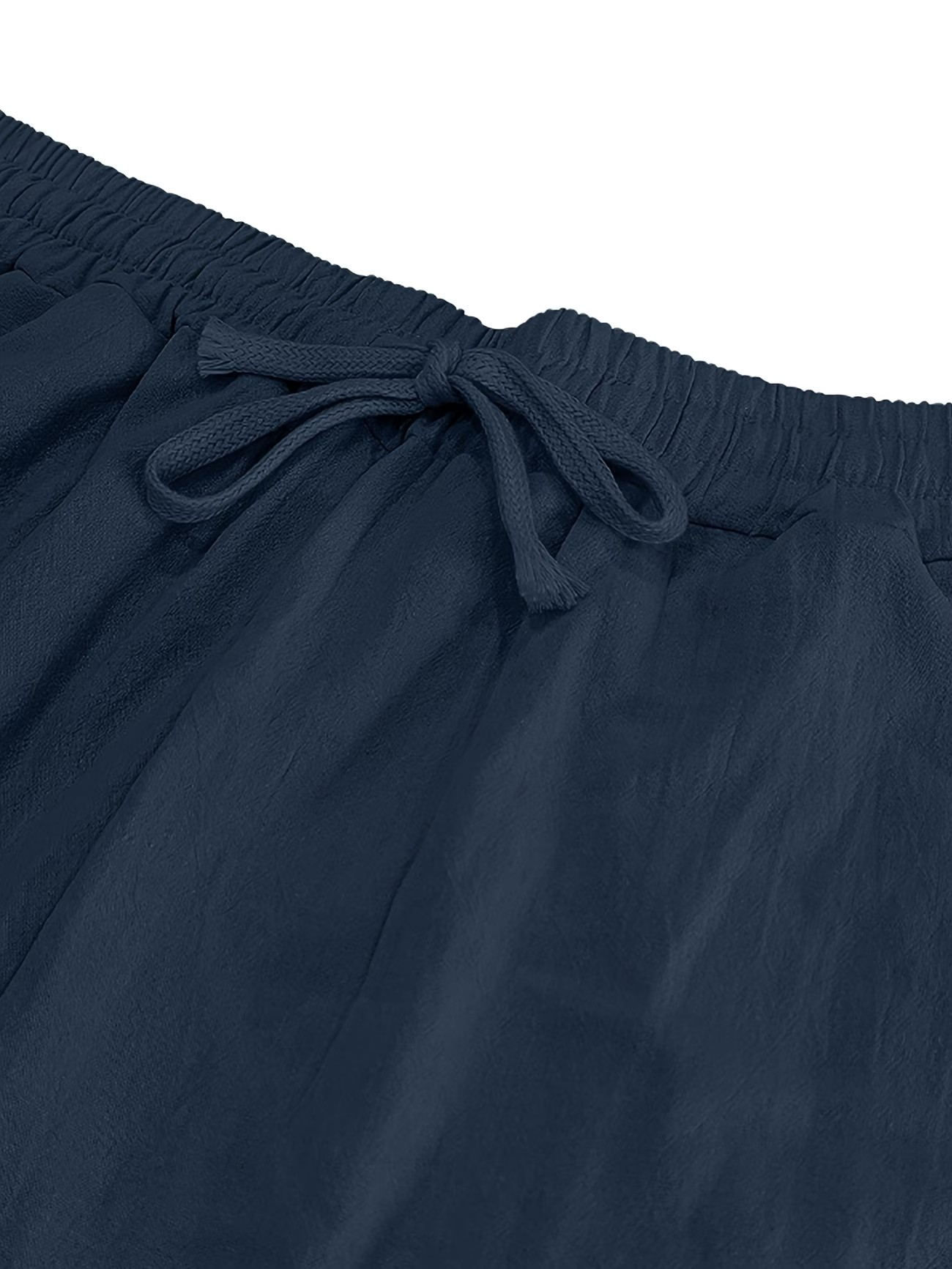 Men's Solid Color Linen Wide-Leg Pants - photo 3