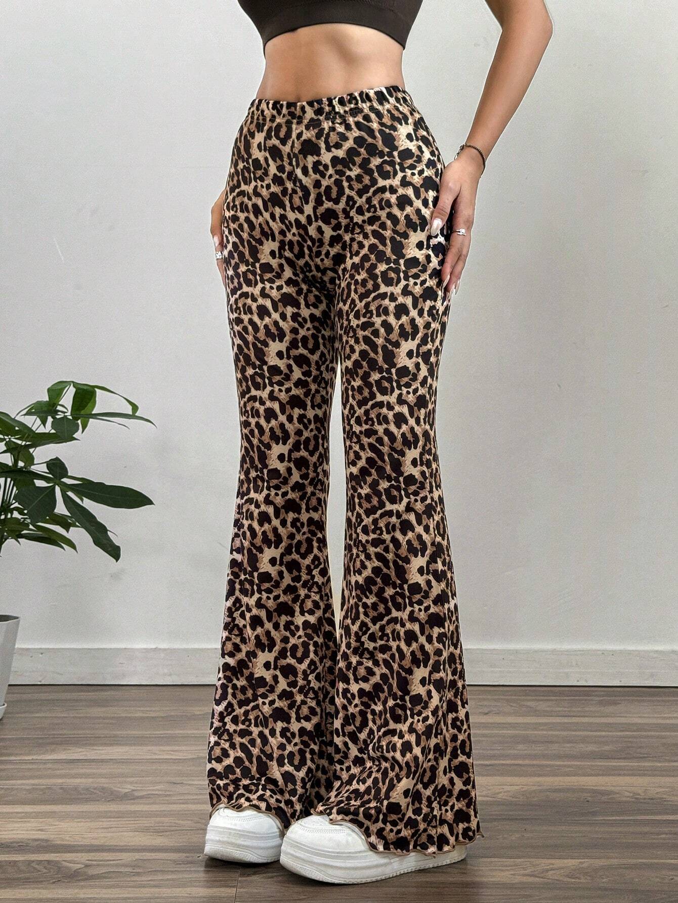 SHEIN EZwear Leopard Print Flared Pants - photo 4