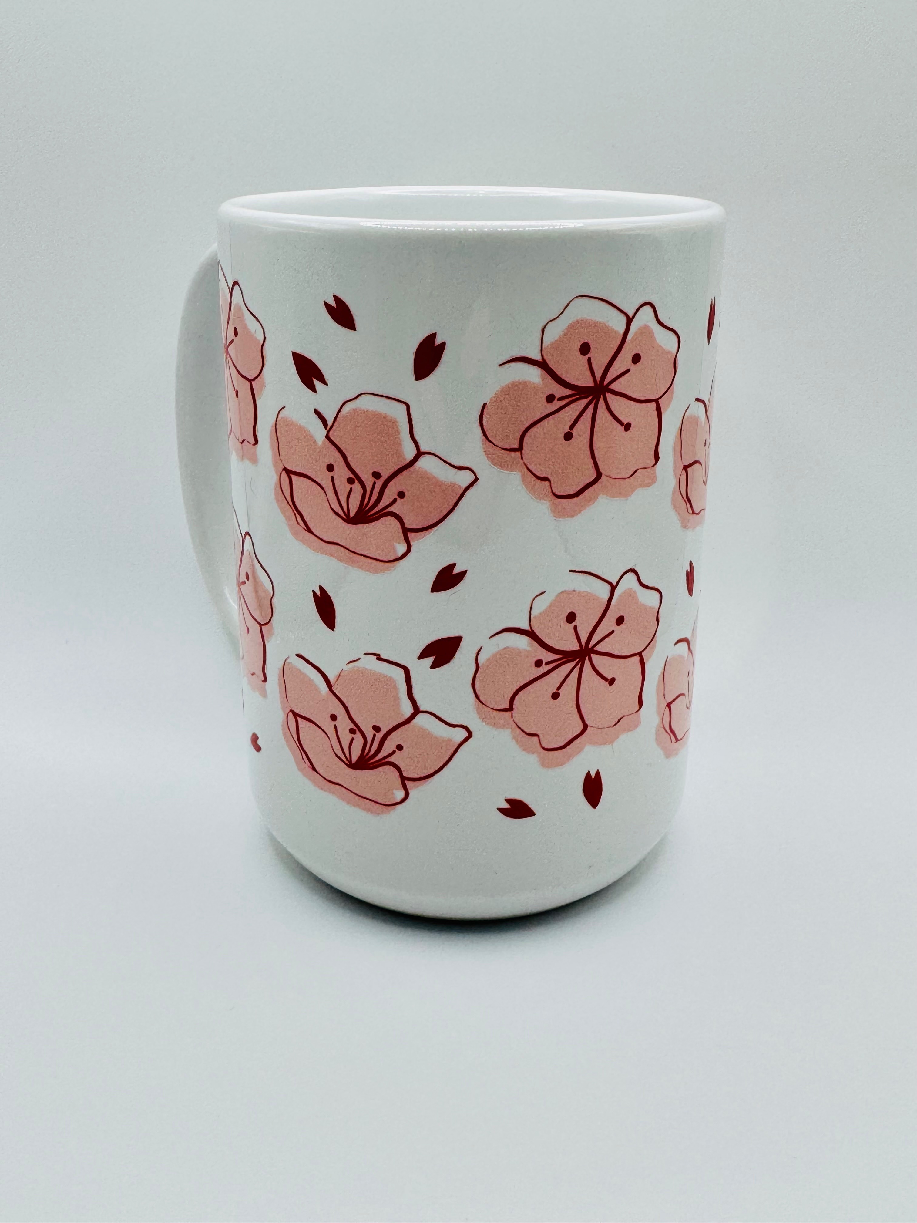 Pink Cherry Blossom Floral Coffee Mug - photo 2