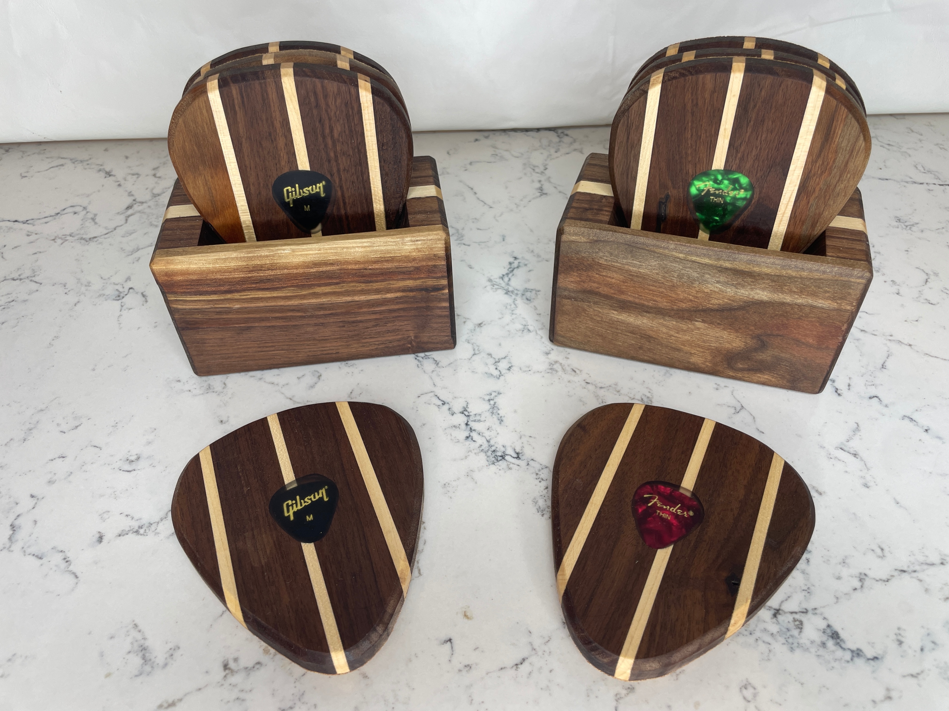 “Pick-in-Pick” Guitar Pick Wooden Coasters - photo 2