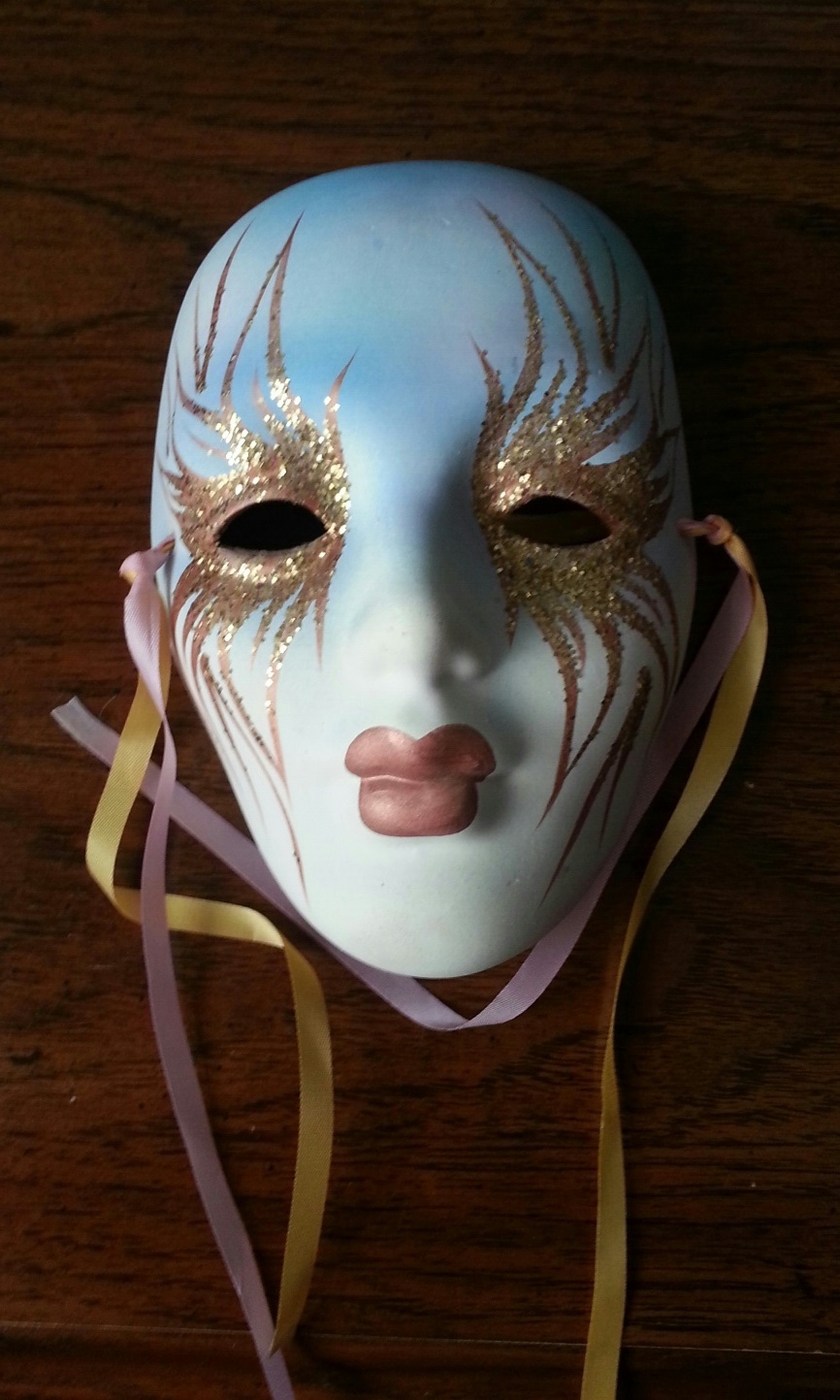 Decorative Ceramic Face Mask with Glitter
