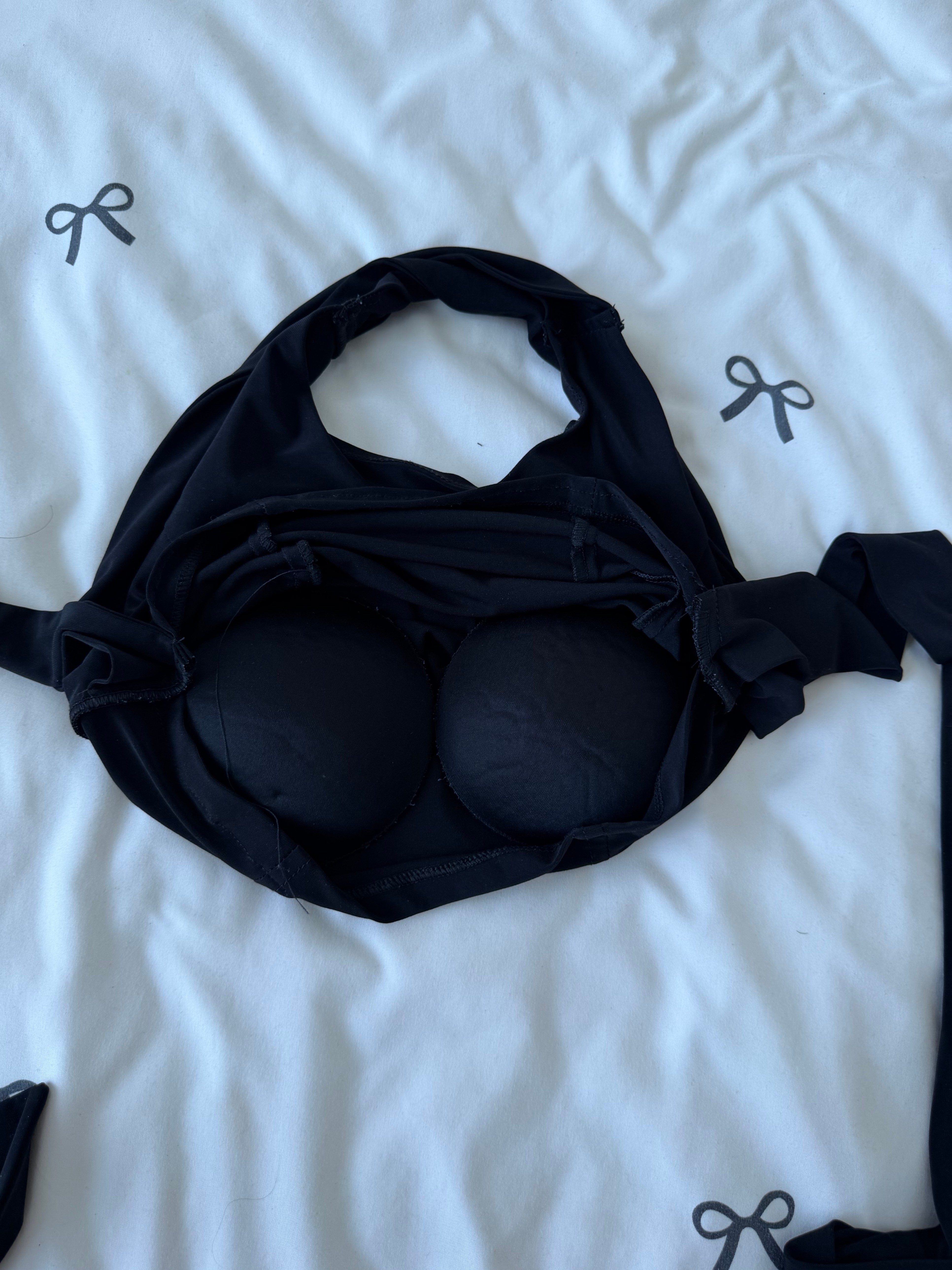 Black Halter Top with Tie Back Straps- M - photo 2