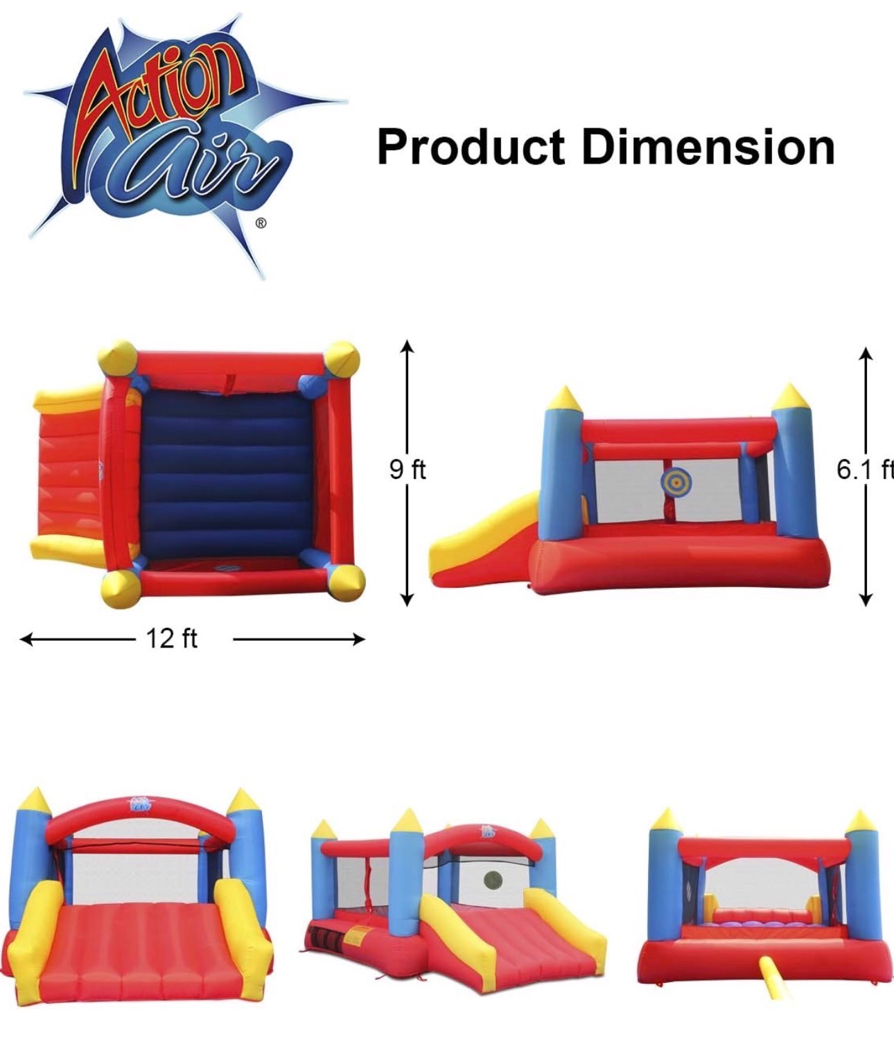 Bouncy Castle 12x9ft Air Blower Durable Sewn Extra Thick Quality - photo 3