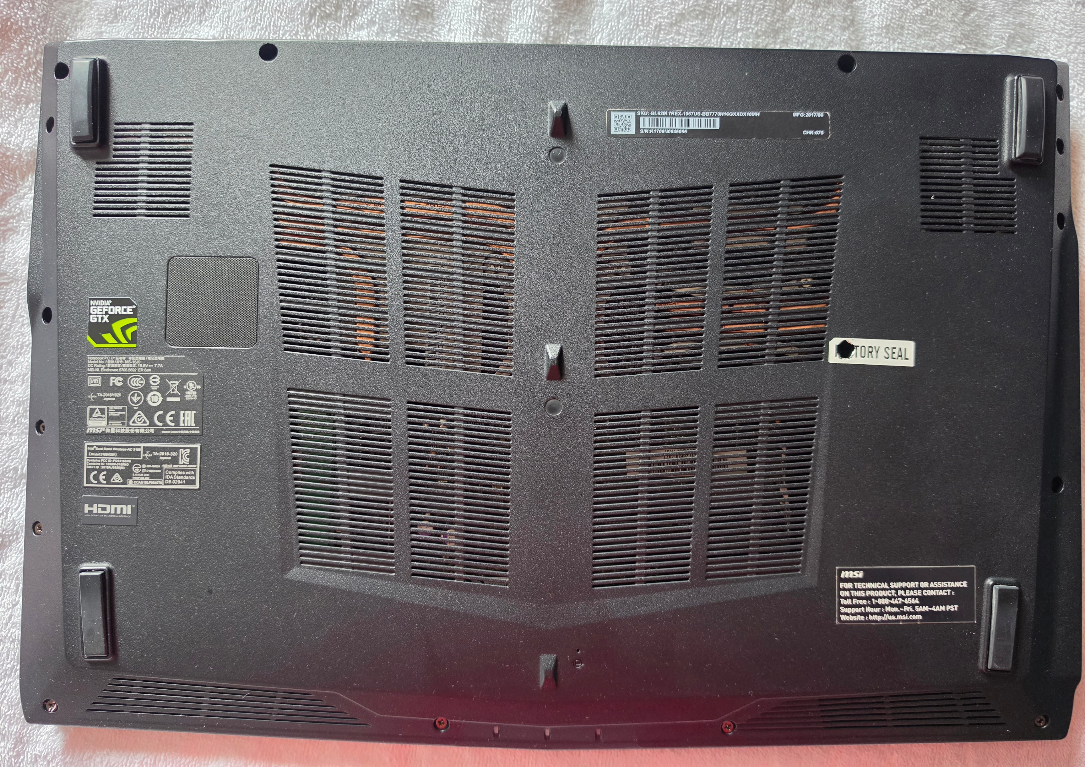 MSI GL62M 7REX Core i7 GTX 1050 Ti 16GB  256GB SSD + 750GB HDD - photo 3