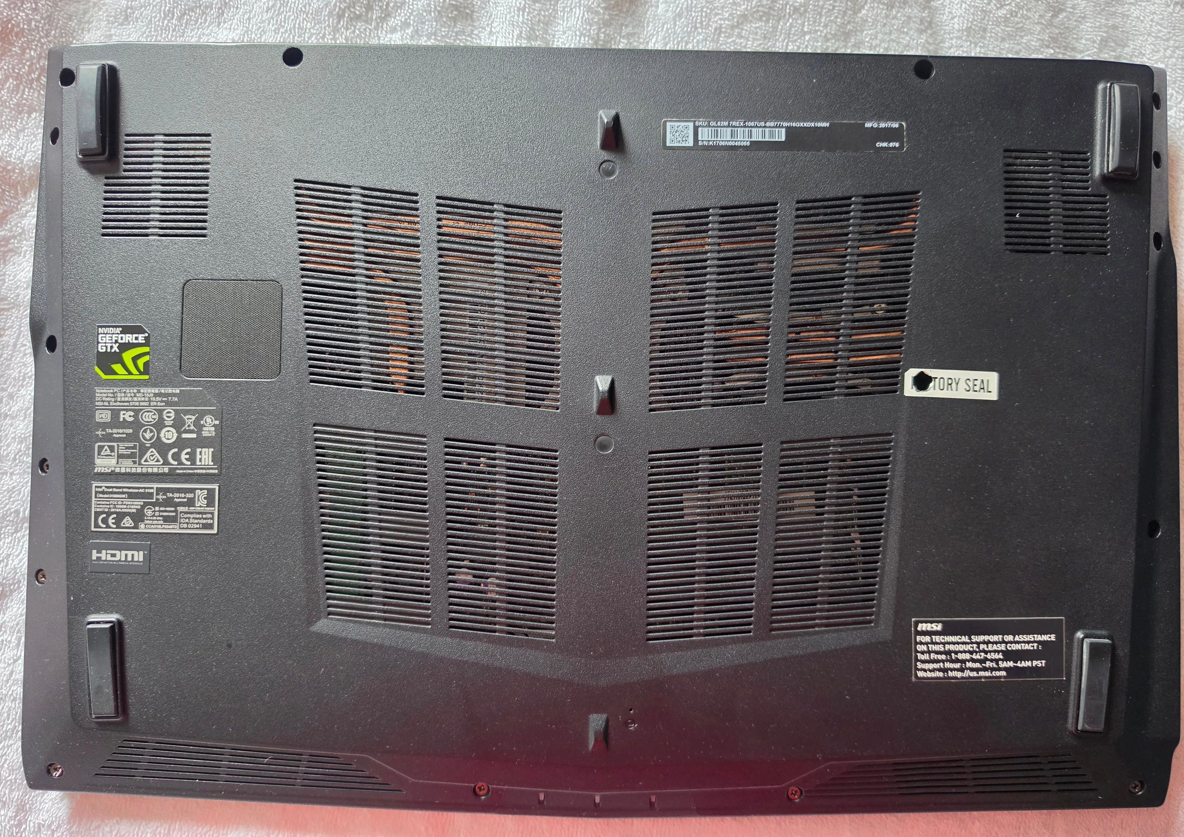 MSI GL62M 7REX Core i7 GTX 1050 Ti 16GB  256GB SSD + 750GB HDD - photo 3