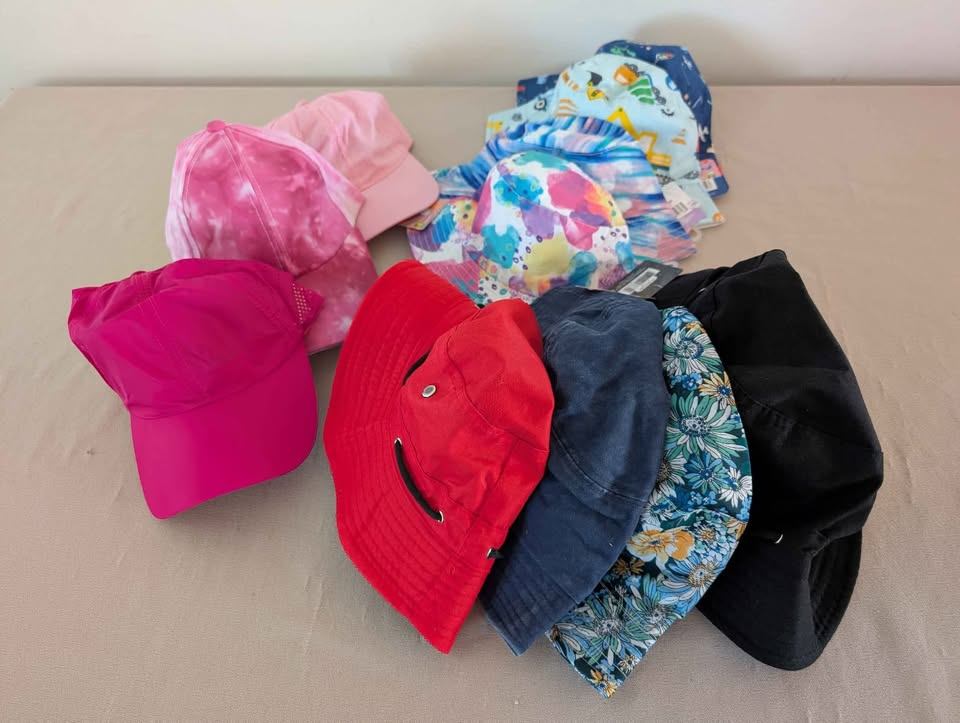 Summer hats for kids and youth Sun cap Bucket hats pink colorful