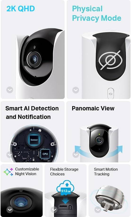 Tapo C225 Pan/Tilt AI Home Security Wi-Fi Camera - photo 4