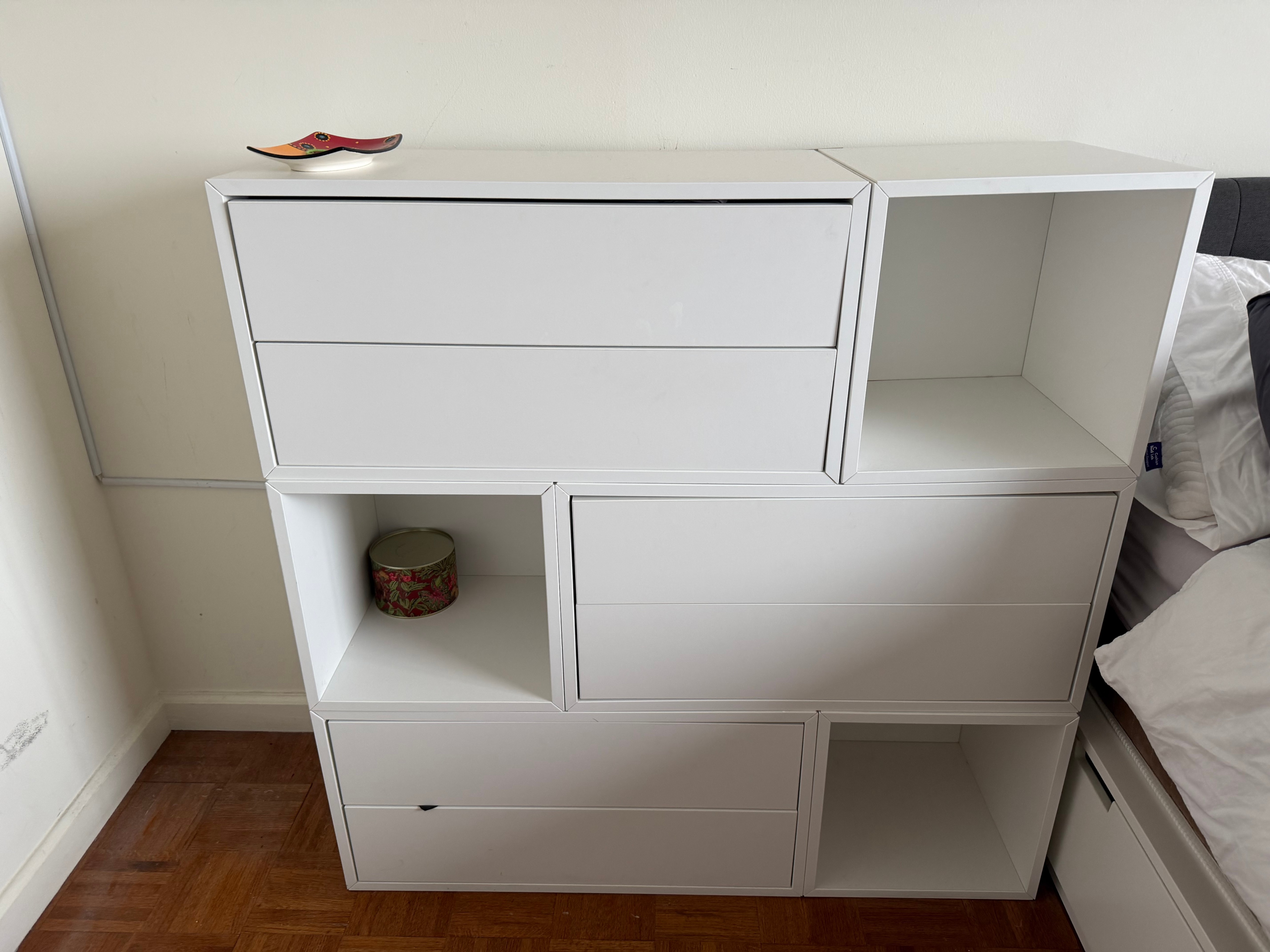 IKEA EKET White Storage Cabinet with Drawers and Shelves