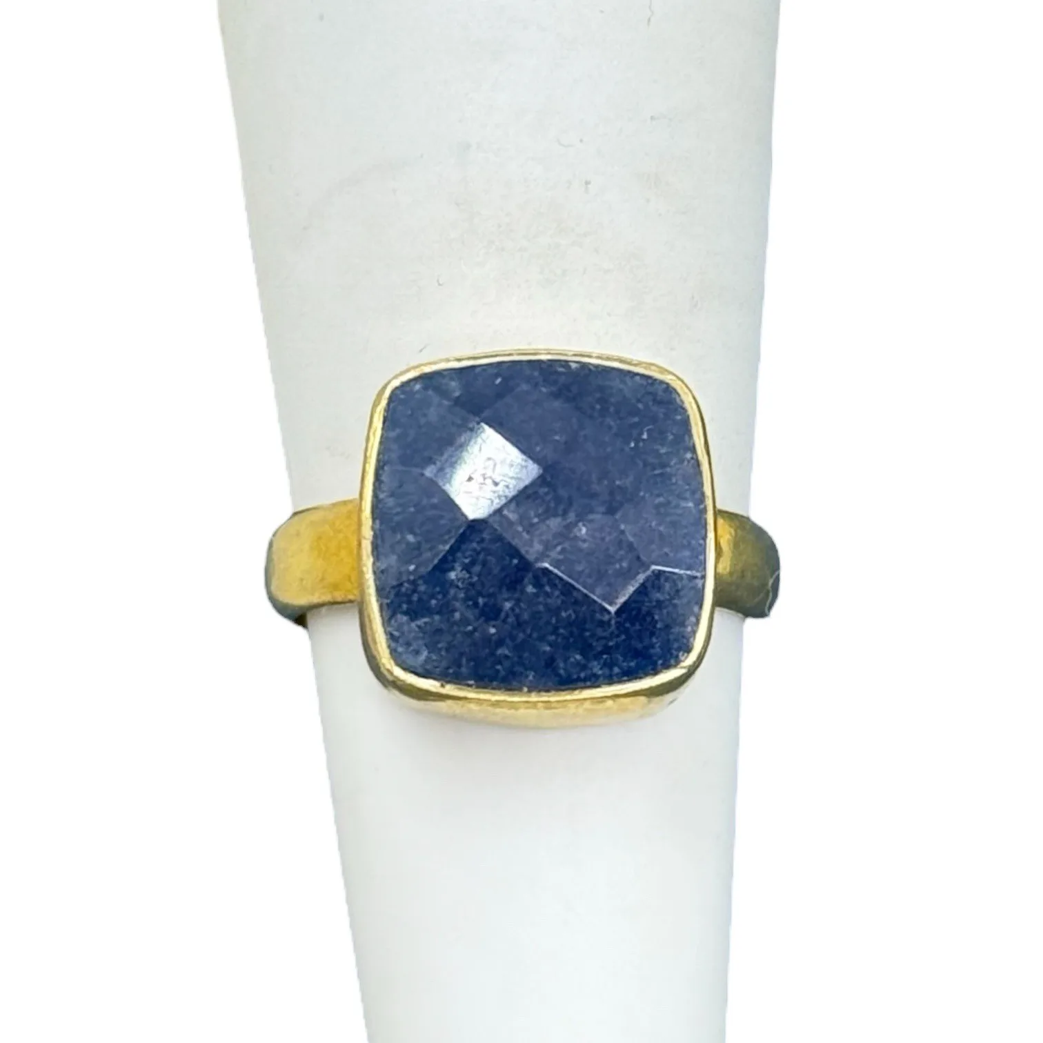Gold vermeil sterling silver milky sapphire ring - GM332 - photo 3