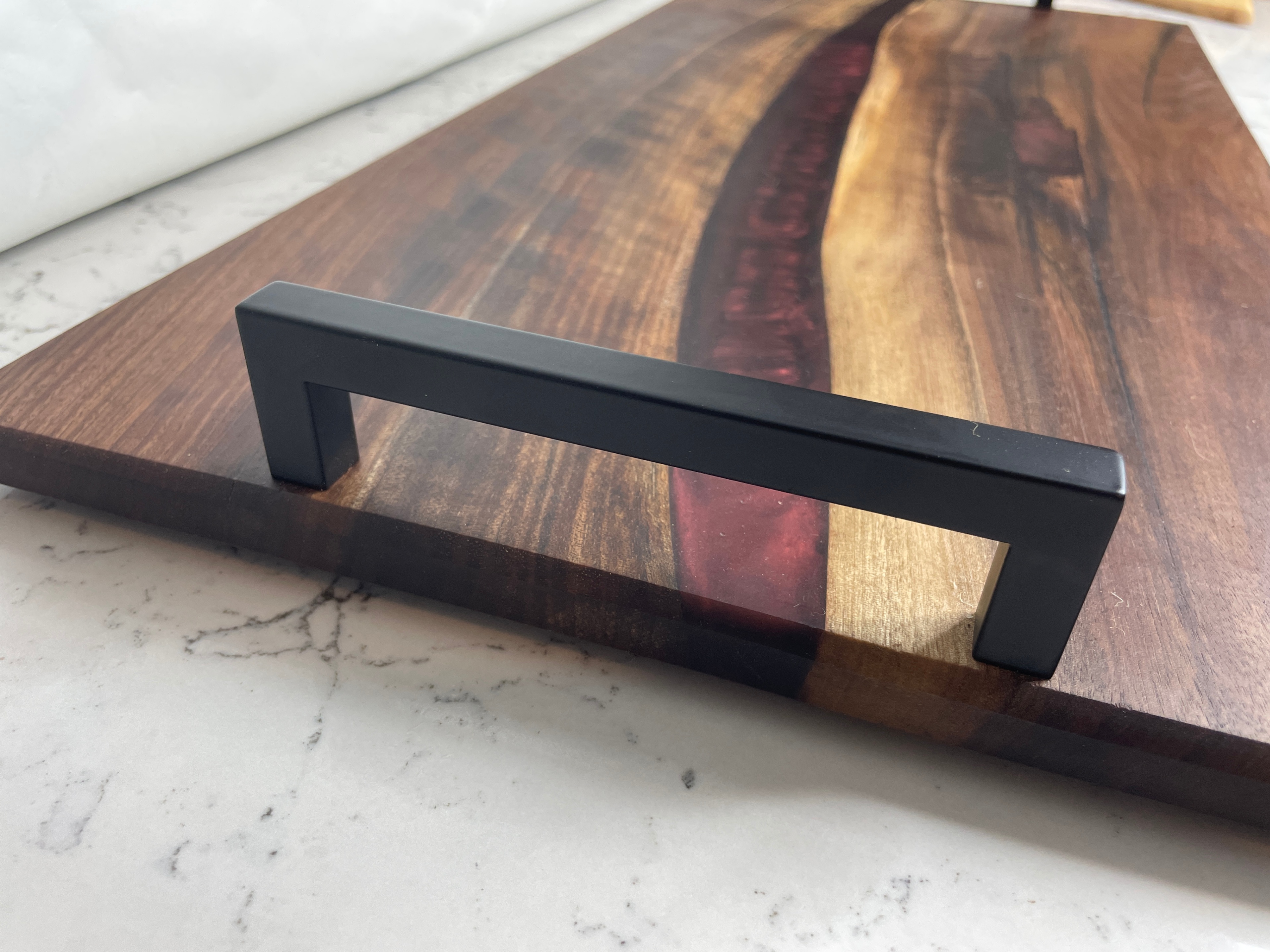 Live Edge Black Walnut Charcuterie Board w/ Dark Red Wine Epoxy - photo 5