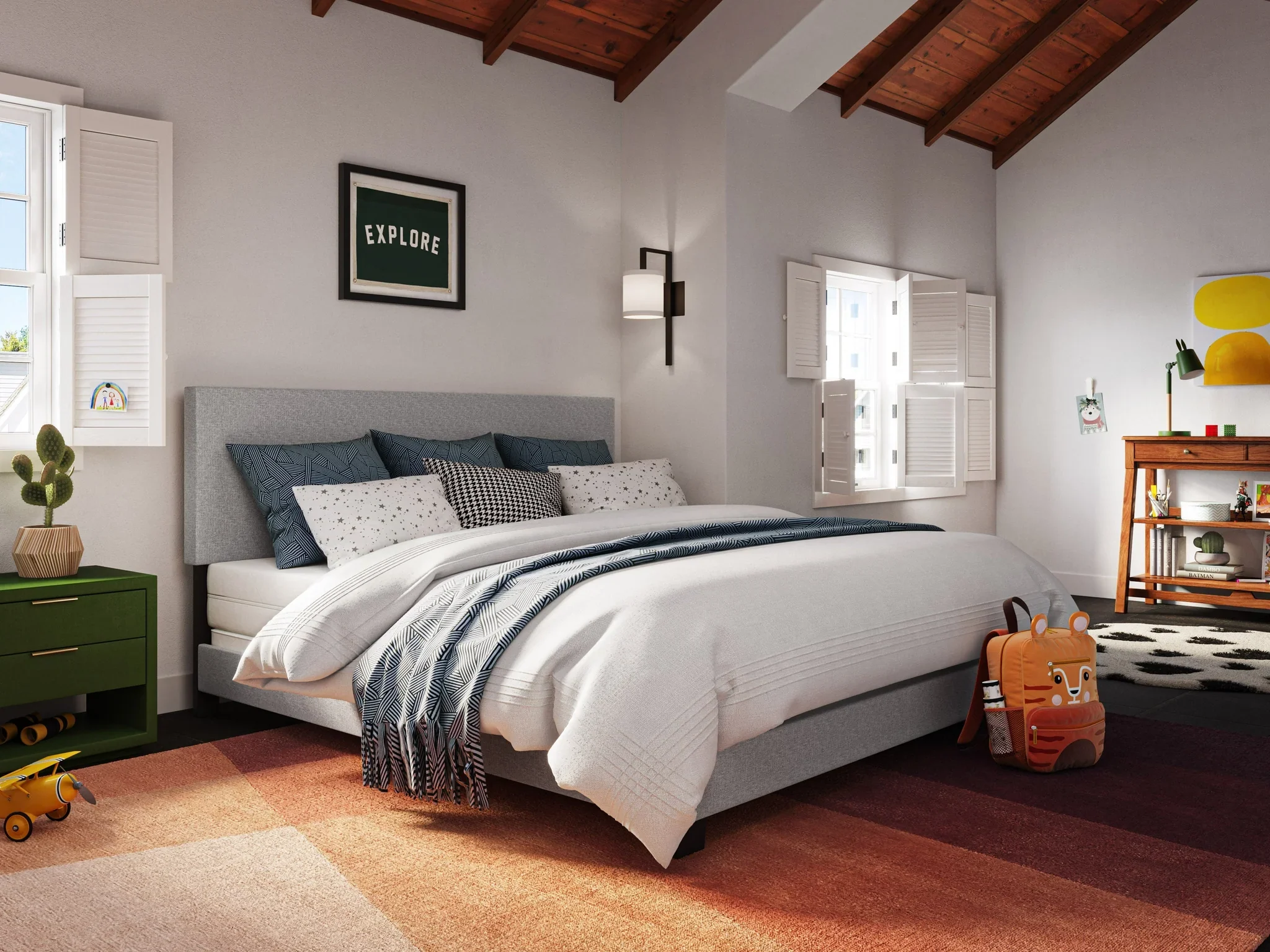 Brand New Light Grey King Upholstered Bed Frame | Factory Sealed
