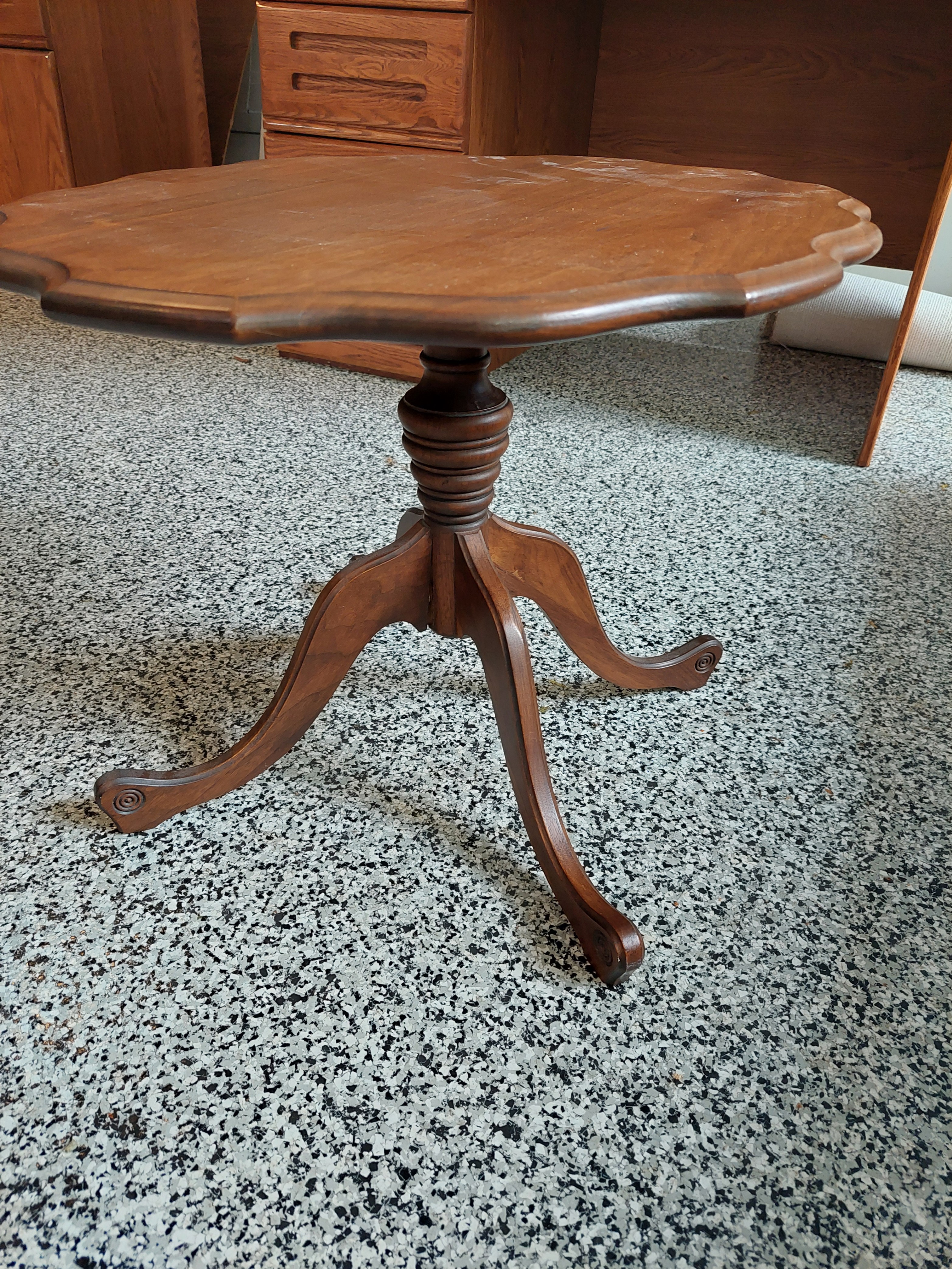 Wooden Pedestal Accent Table - photo 4