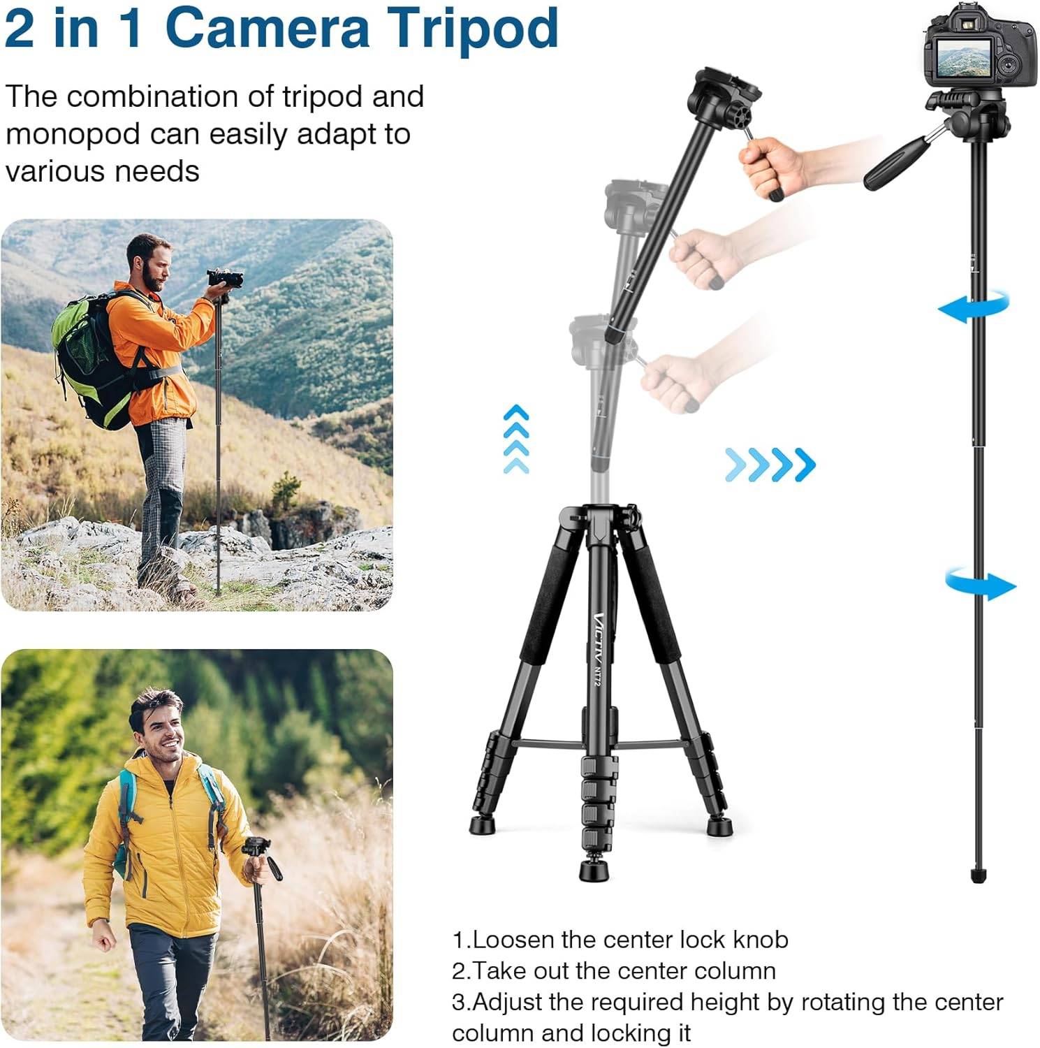72-inch Camera Tripod Aluminum - photo 4