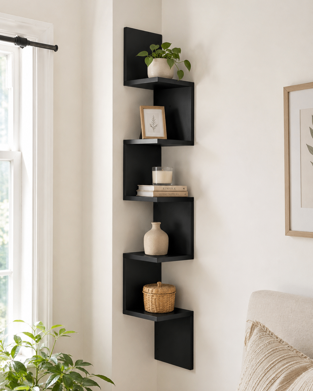 5 Tier Wall Mounted Zig Zag  Shelf for Plants, Display, Books... - photo 3