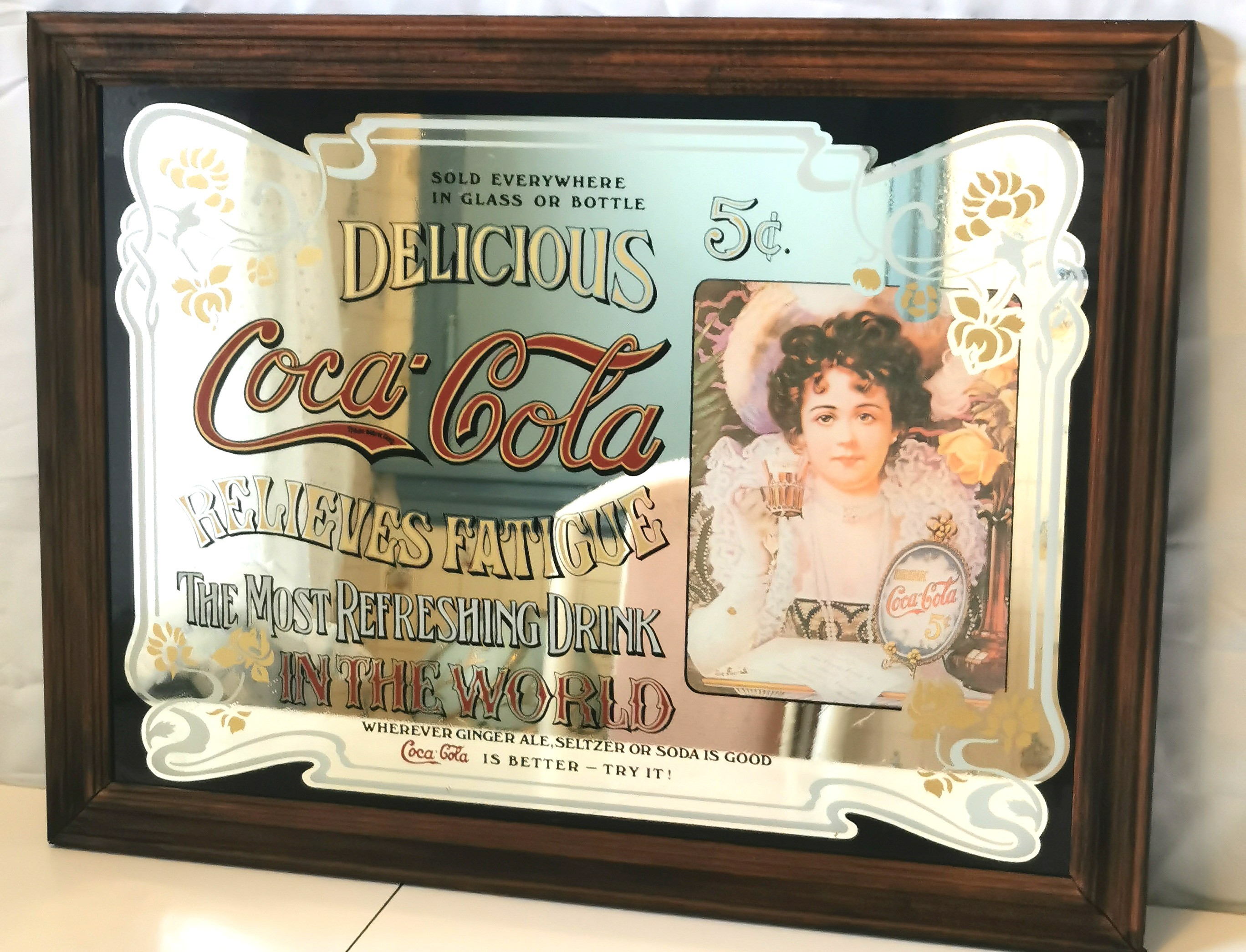 1970s Coca-Cola Mirror by Stamford Art Mfg – 24.75" x 18.75" - photo 2