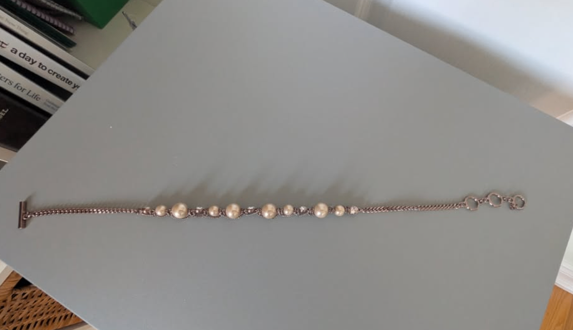 Elegant Pearl & Crystal Chain Bracelet