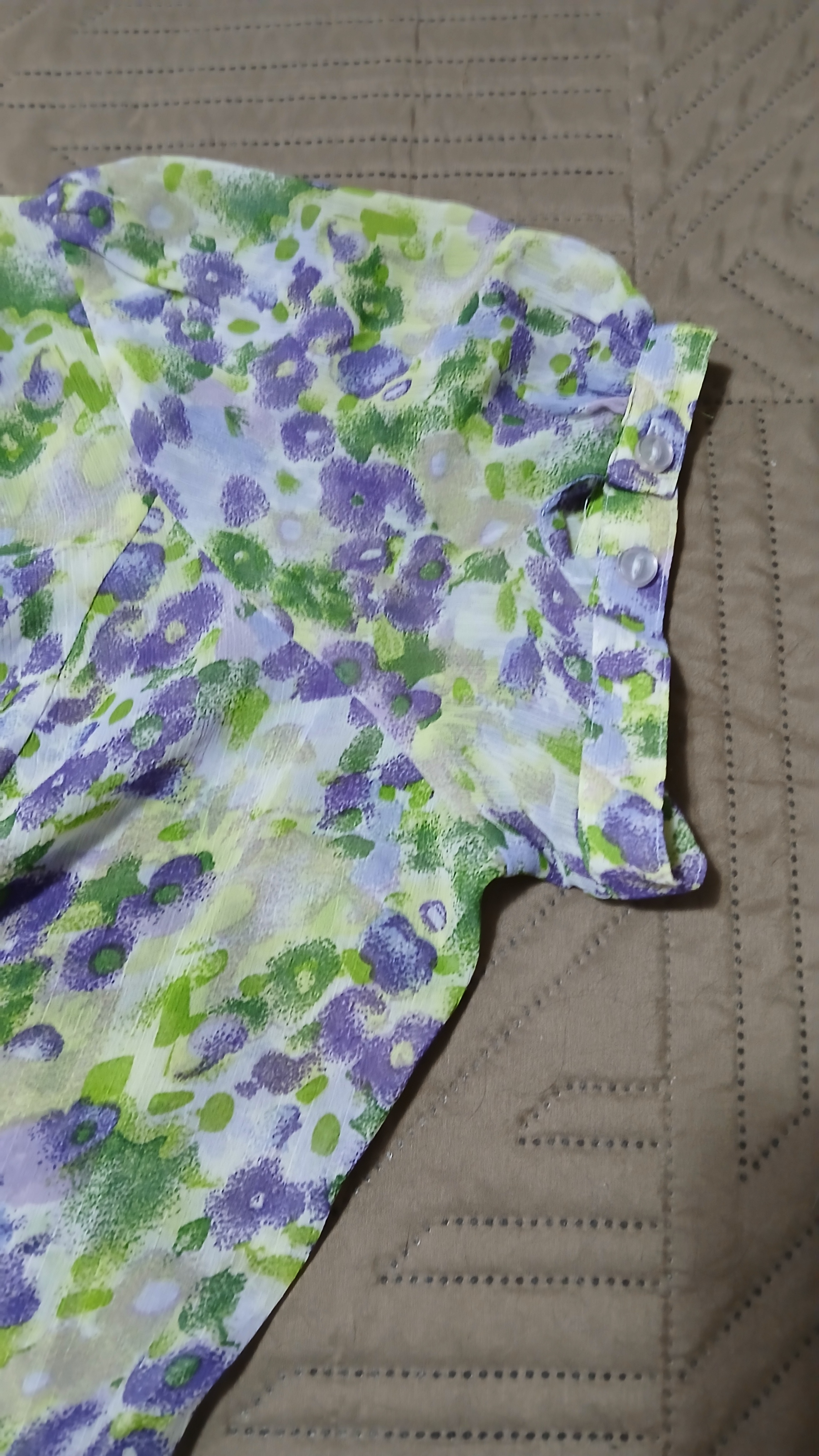 Ricki's Sheer Blouse with Belt, Lilac /Green Floral, Size 14 - photo 3