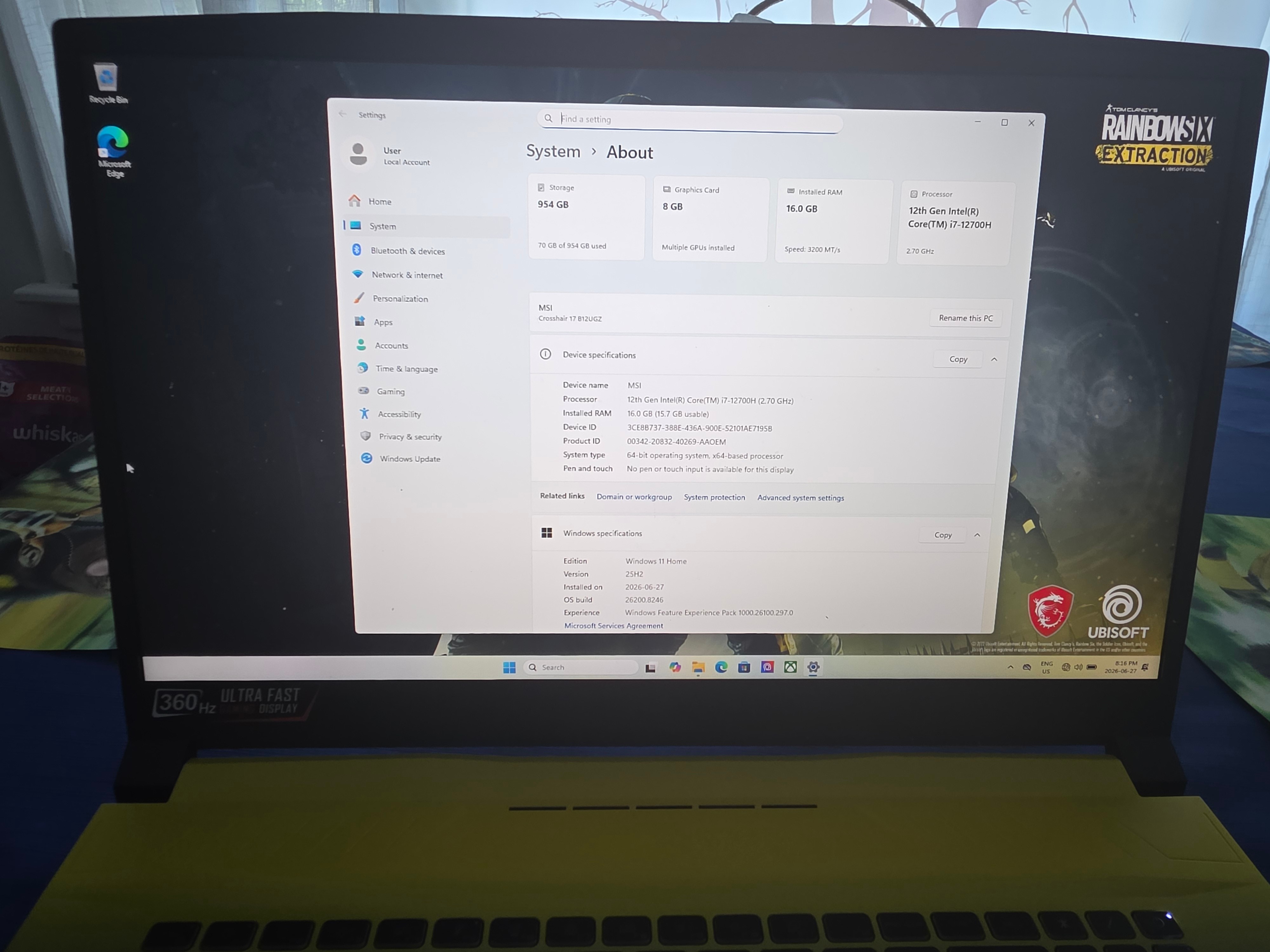 Gaming Laptop MSI Crosshair 17 B12UGZ-400 CA - photo 3