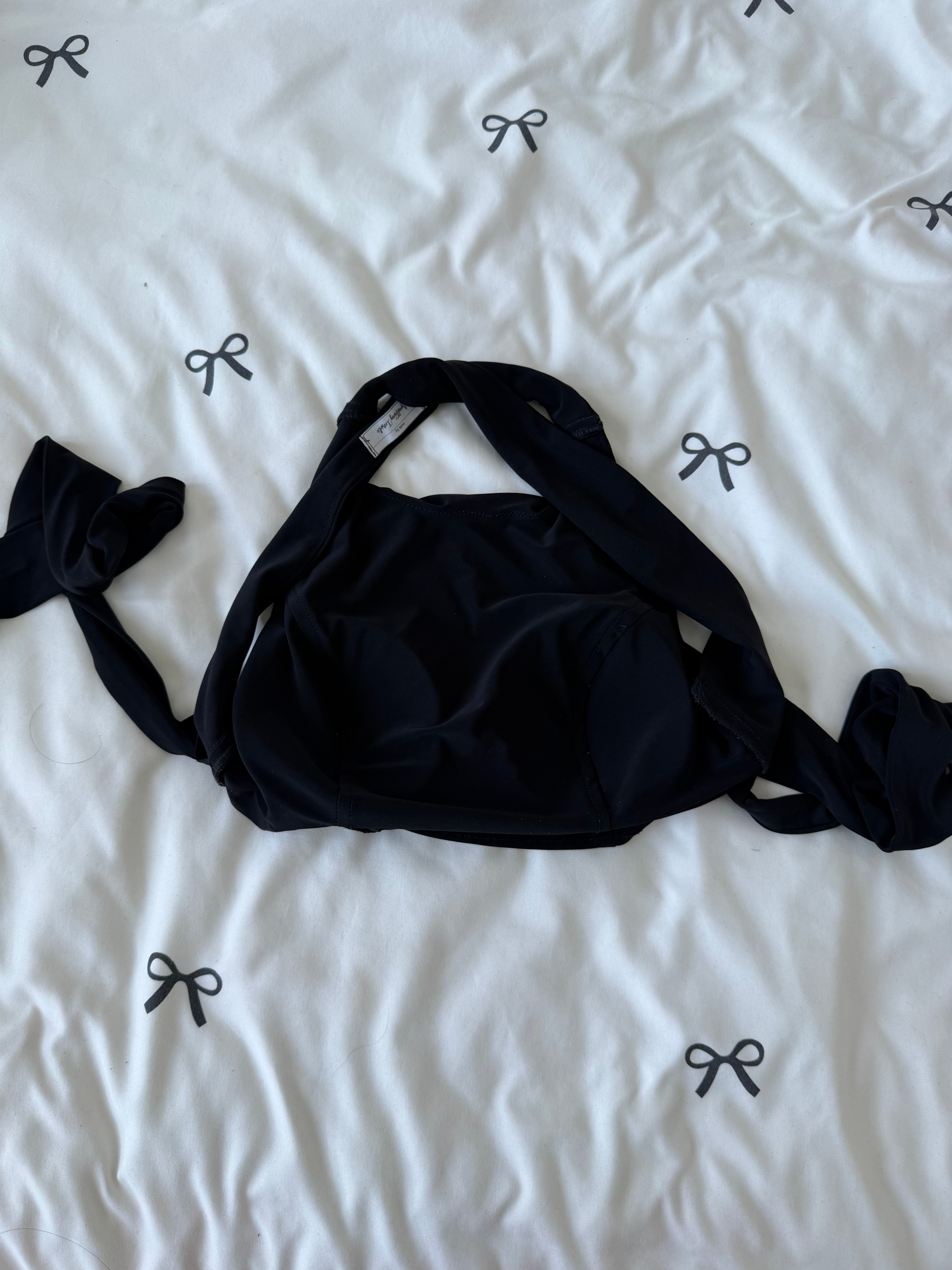 Black Halter Top with Tie Back Straps- M - photo 3
