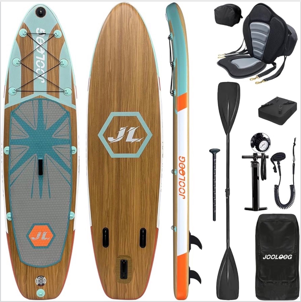 Inflatable Paddle Board w/ Seat 32"x10'6" Carry/Cooler bag pump - photo 3