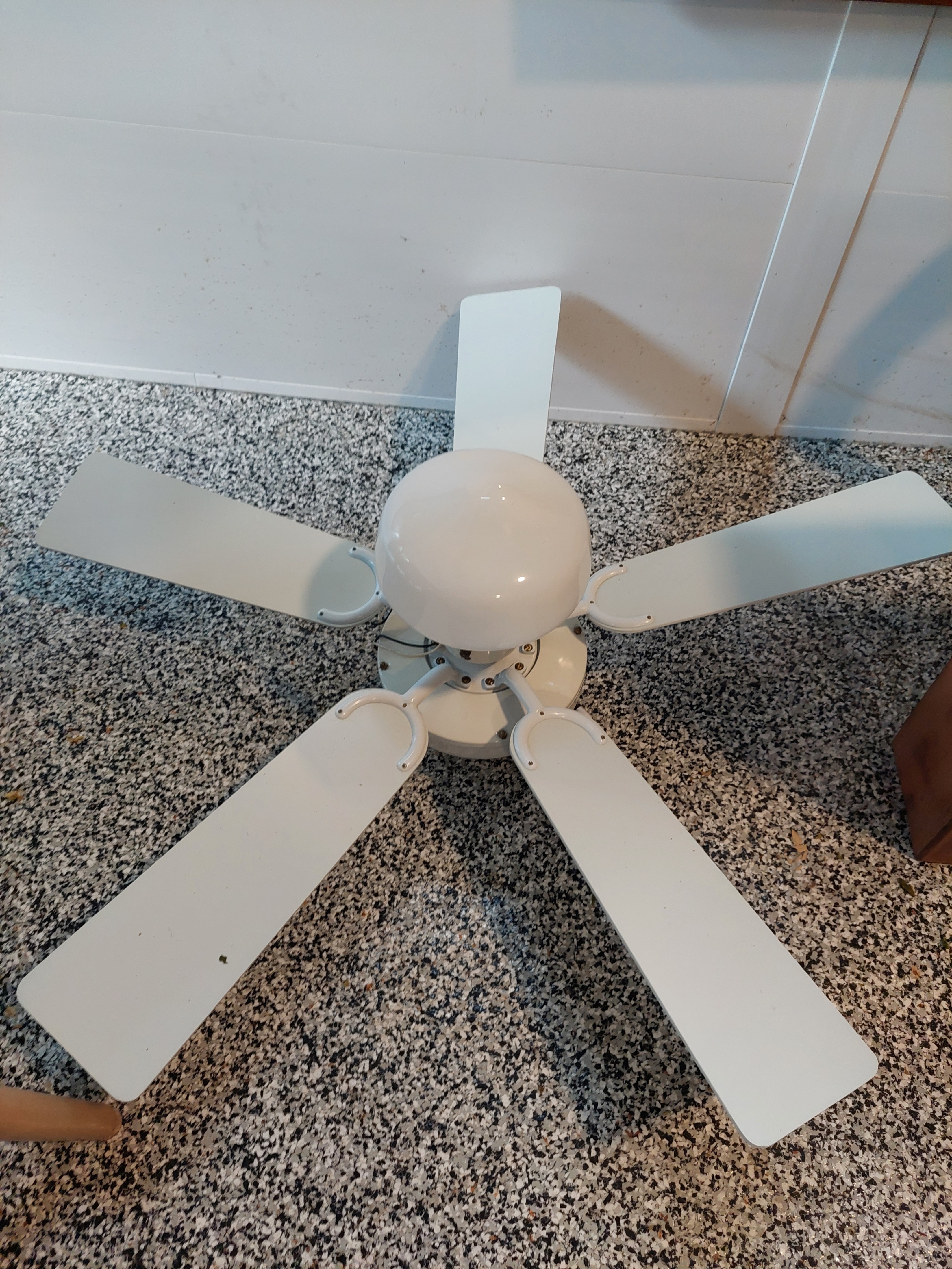 White 5-Blade Ceiling Fan with Light Fixture