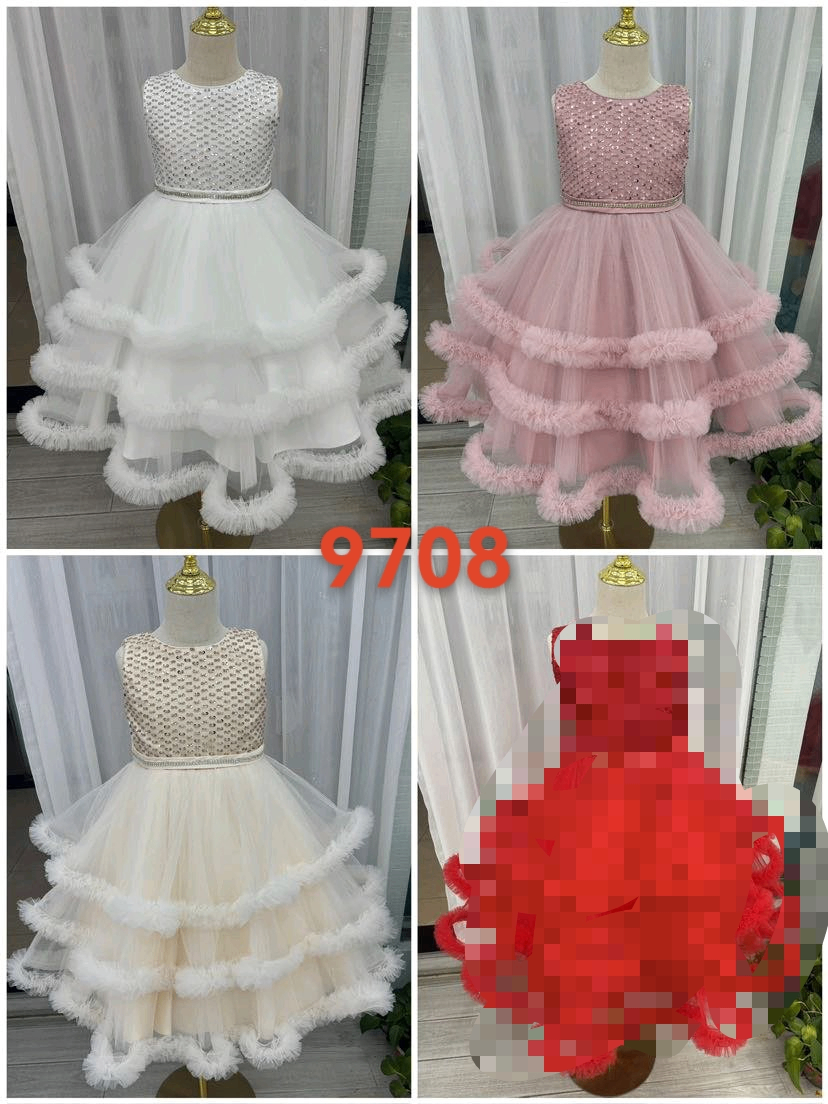 Girls Sequin Tulle Dress :9708