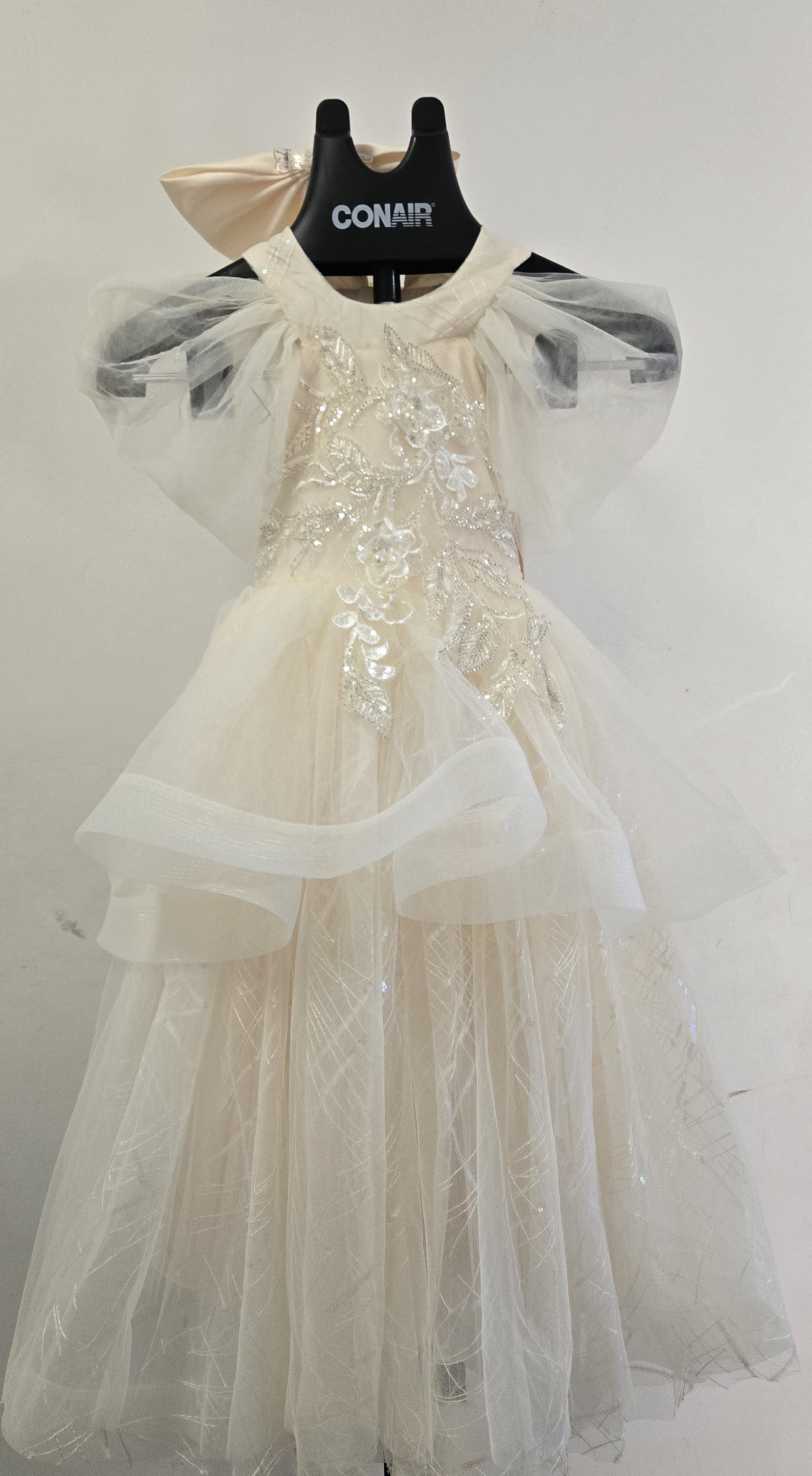 Girls' Embellished Tulle Dress Cream :5363