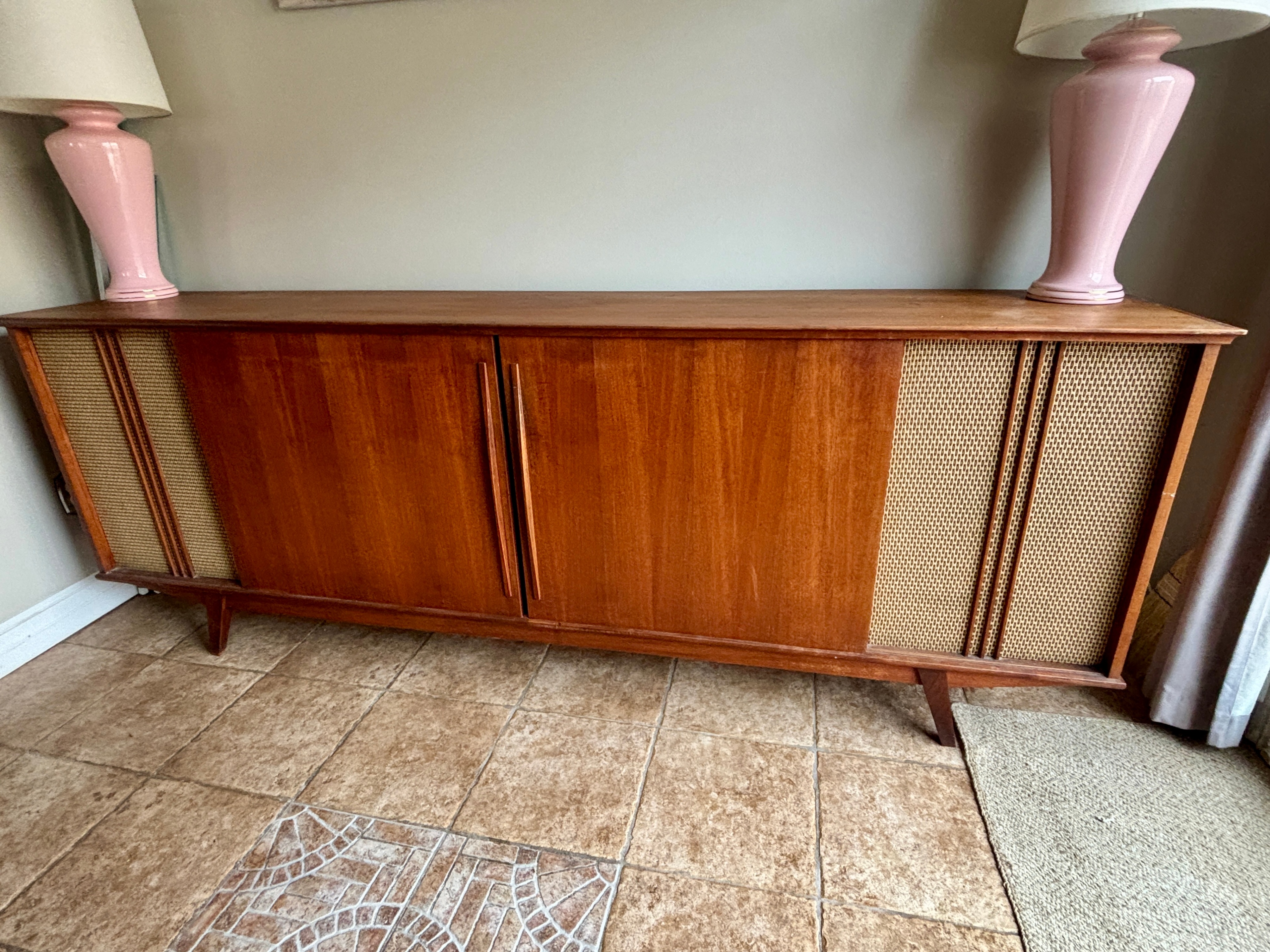Mid century modern MCM sideboard shelving unit - photo 2