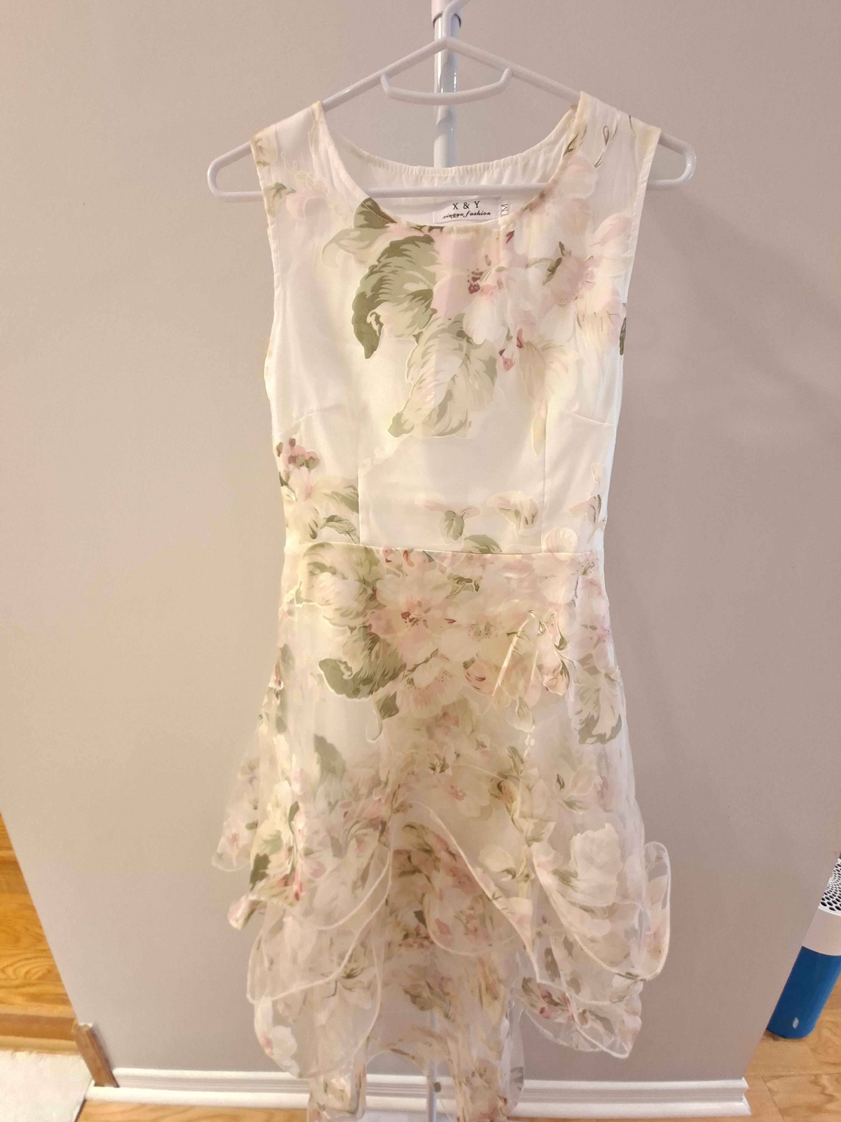White Floral Organza Dress