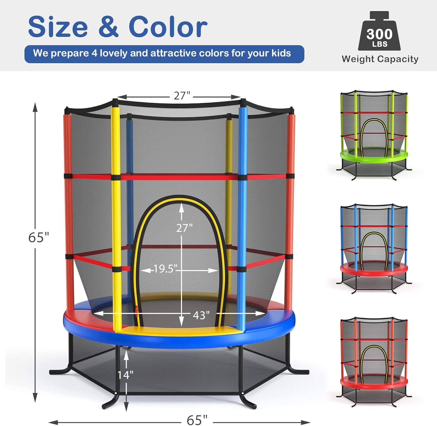 Giantex 55" Kids Trampoline with Safety Enclosure Net - photo 5