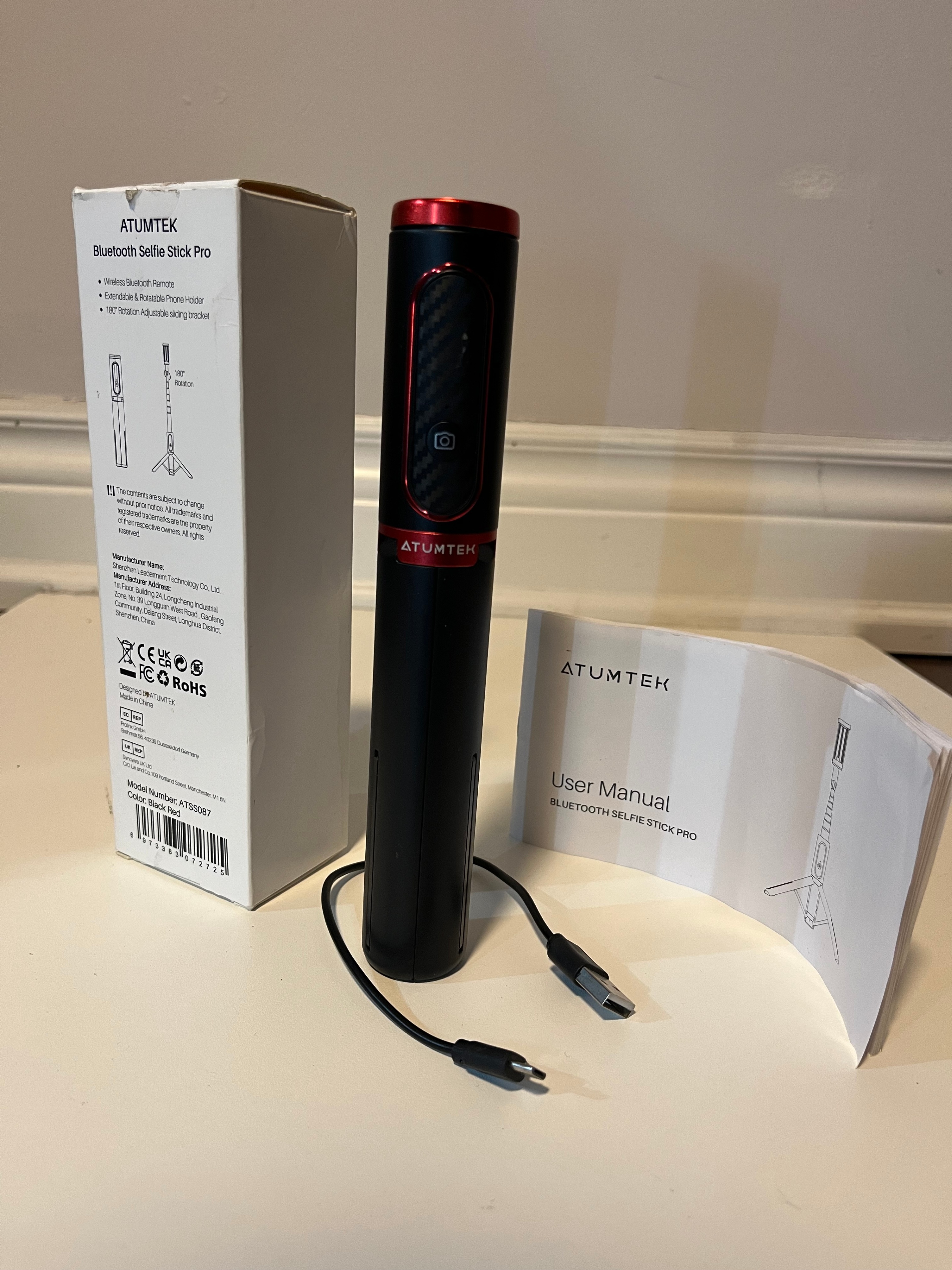 ATUMTEK Extendable Bluetooth Selfie Stick Tripod Wireless Remote - photo 4