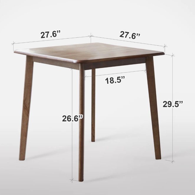 BRAND NEW Square Walnut Dining Table - 27.6" x 27.6" - photo 3