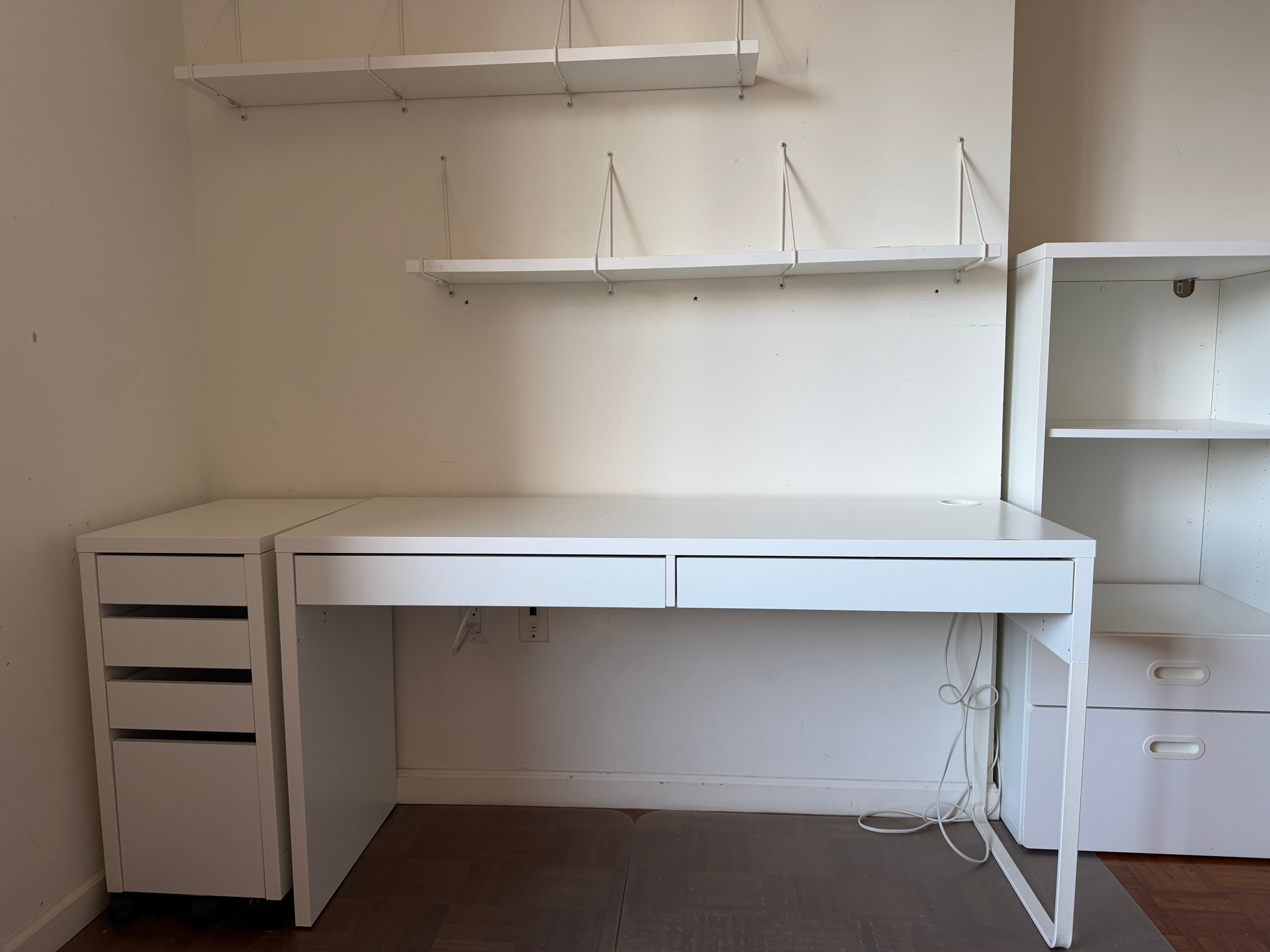 IKEA MICKE White Desk with Drawers