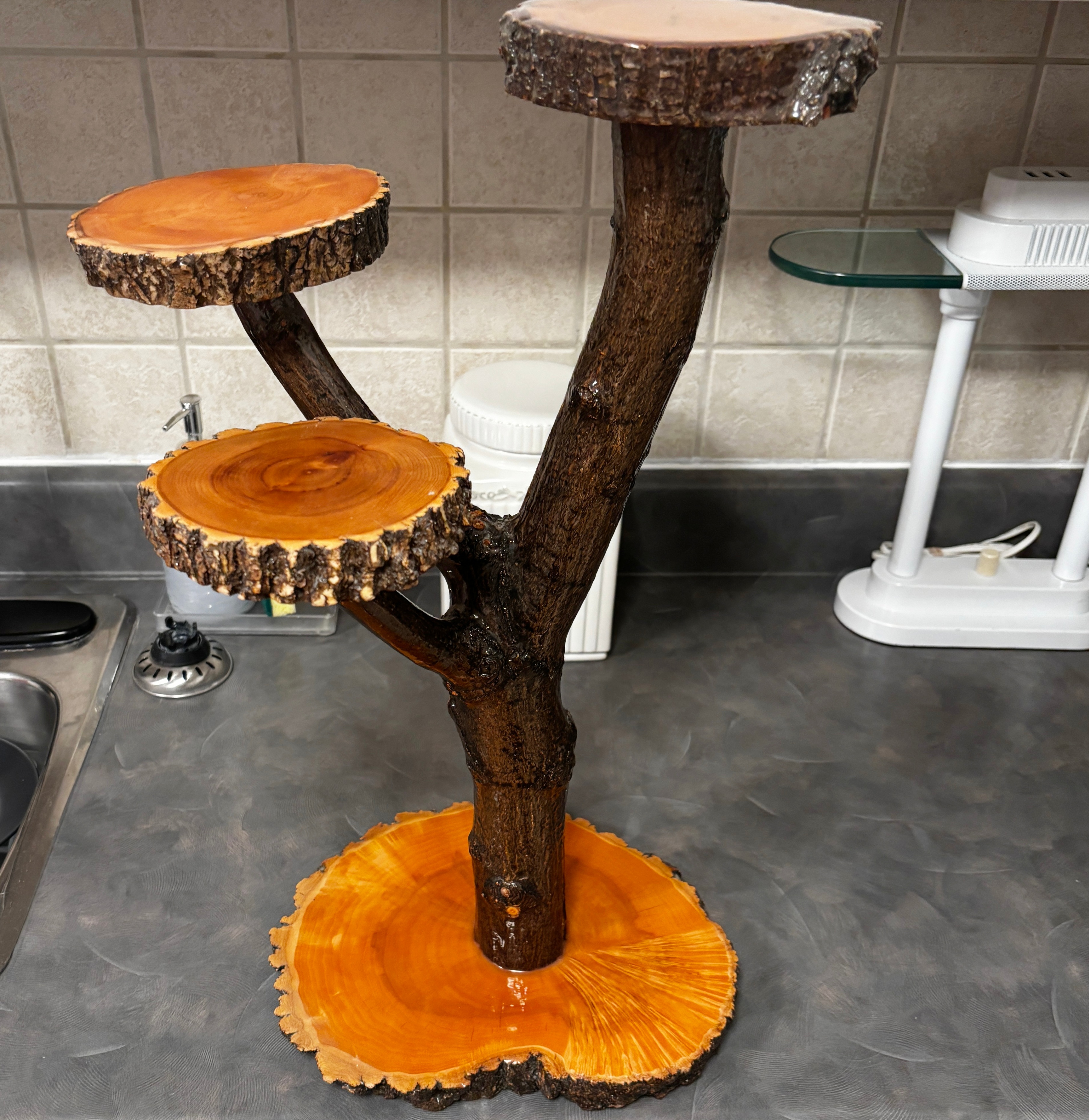 Three-tier wood plant stand - photo 2