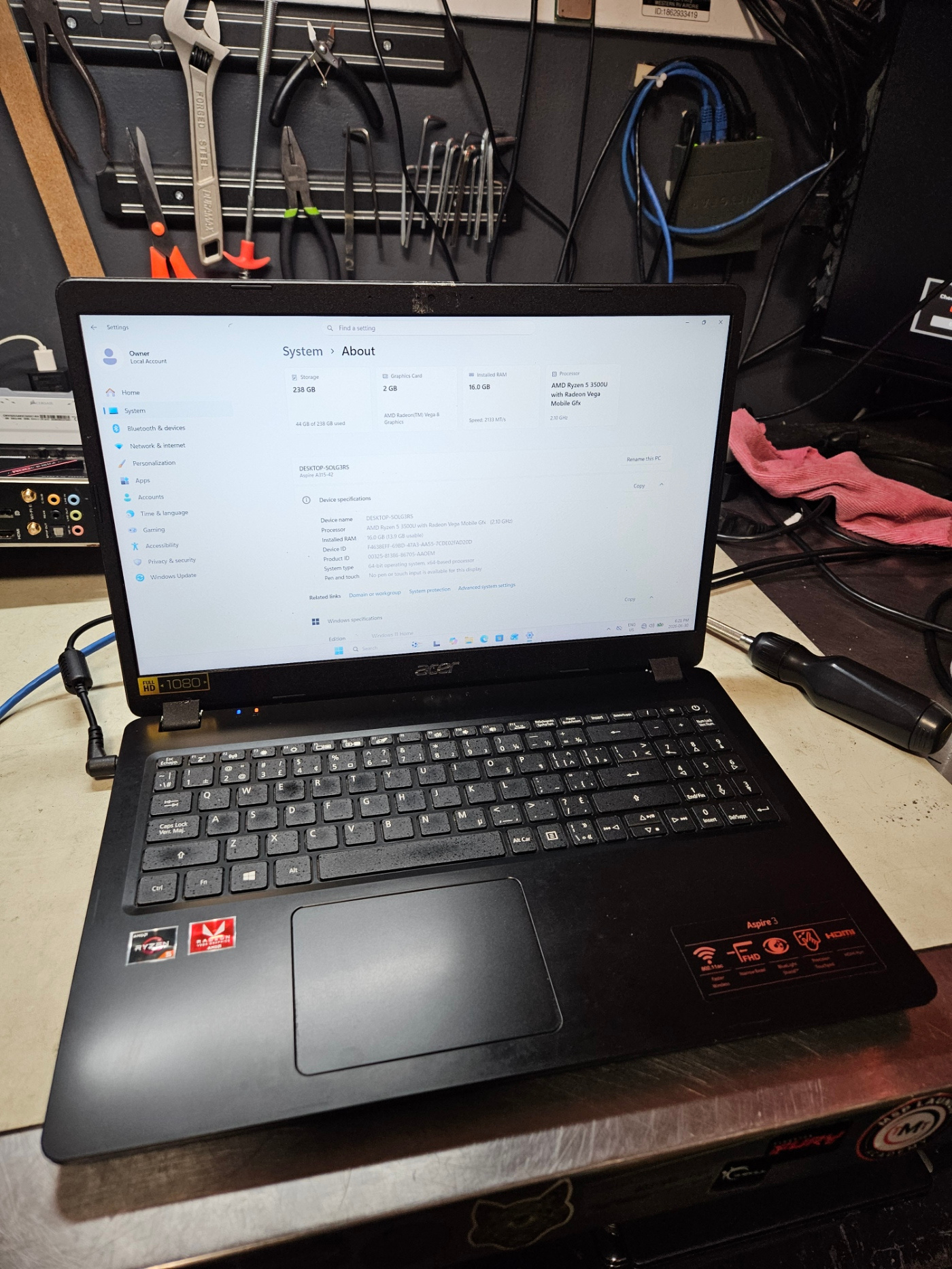 Acer Aspire 3 (A315-42) Laptop – AMD Ryzen 5 / 16GB RAM / 250SSD - photo 3