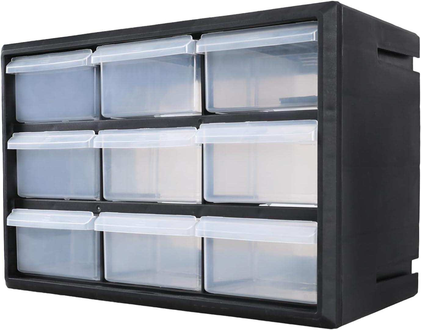2x 9-Drawer Small Parts / Craft Storage Cabinets – Black