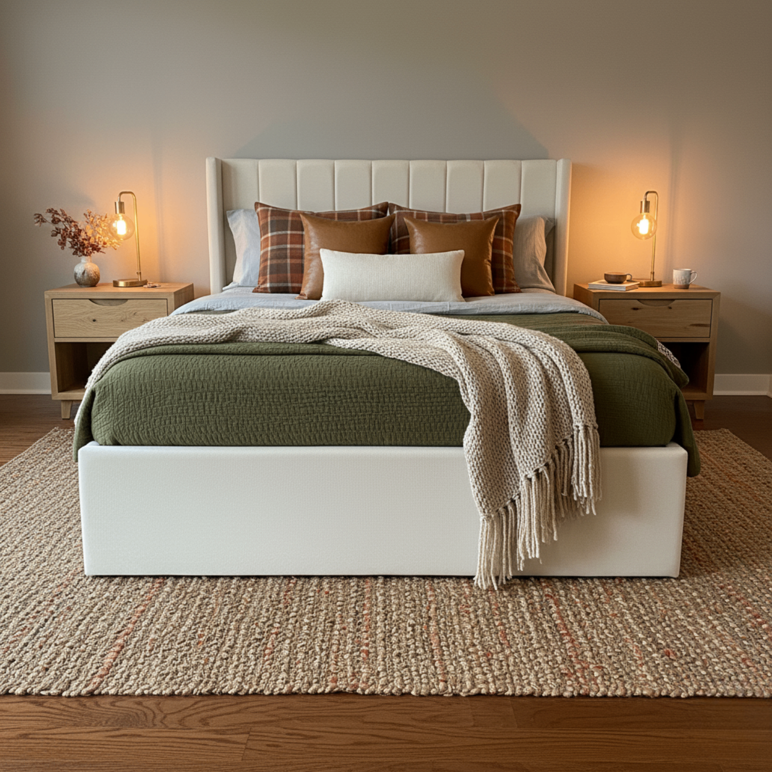 White Upholstered Wingback Bed Frame | Double, Queen and King