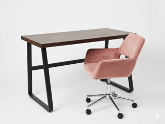 Pink Velvet Office Chair - photo 3
