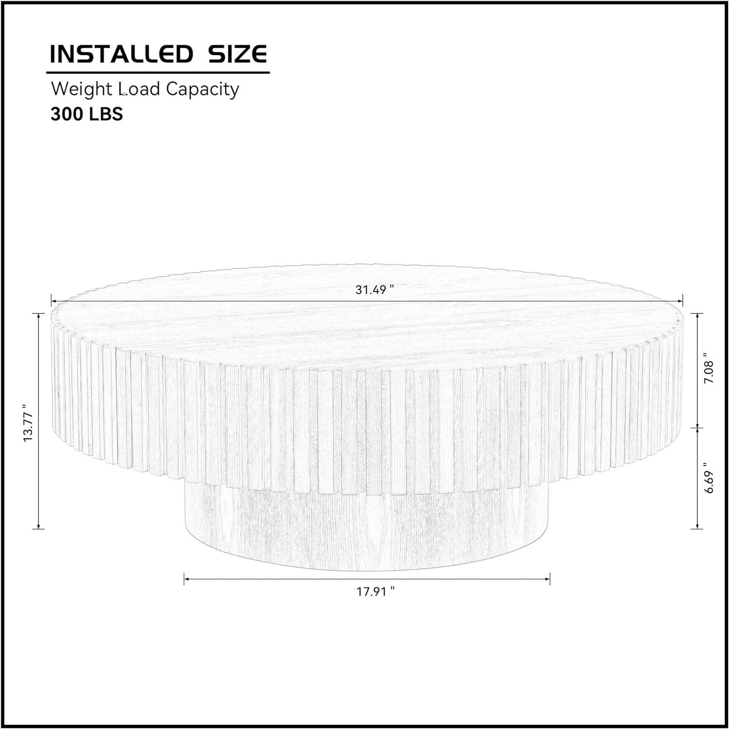 BRAND NEW Black ribbed Pedestal Coffee Table - photo 2